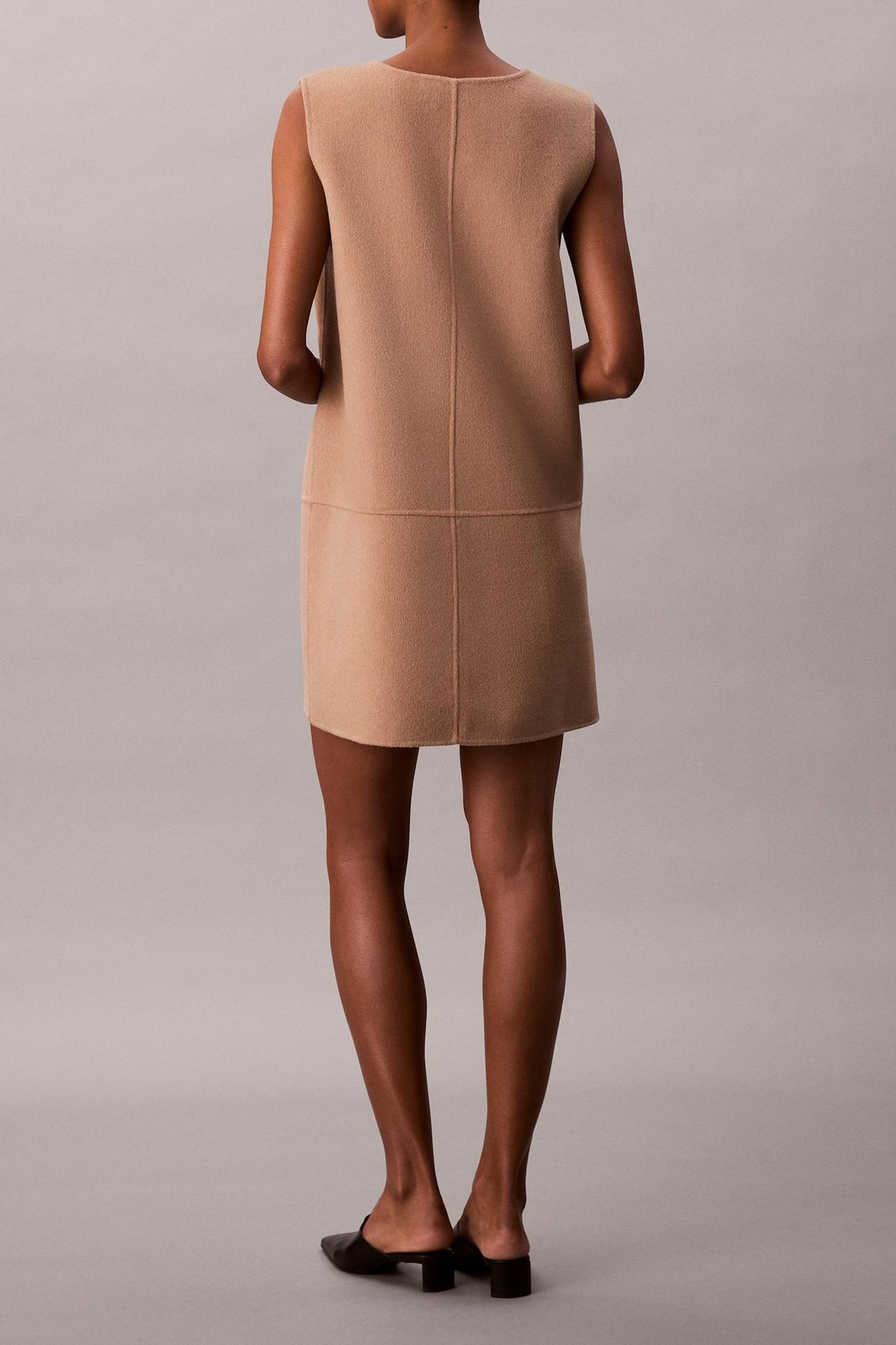 DOUBLEFACE V NECK DRESS AMPHORA 2