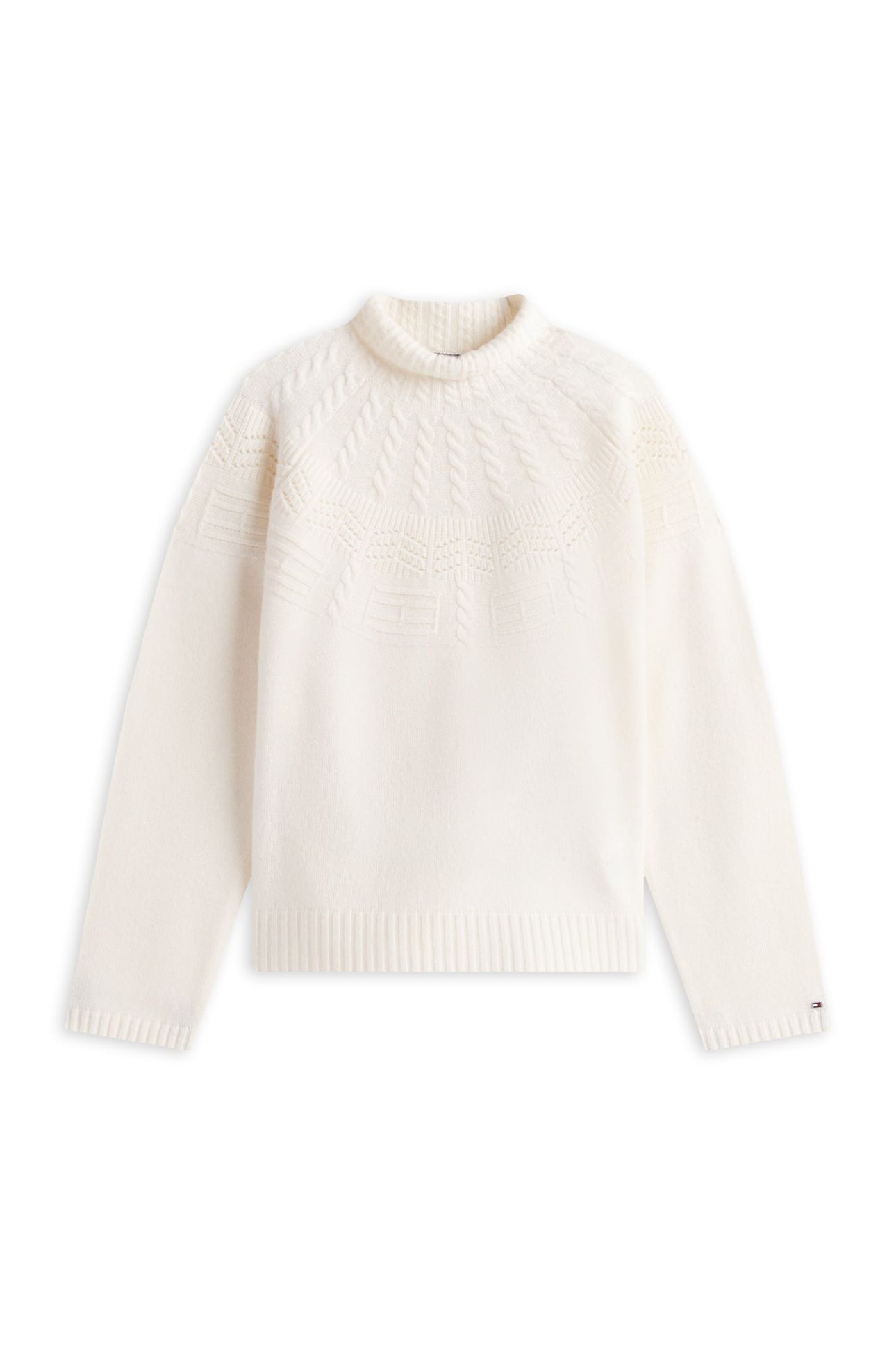 TONAL FAIRISLE MOCK-NECK IVORY PETAL 3