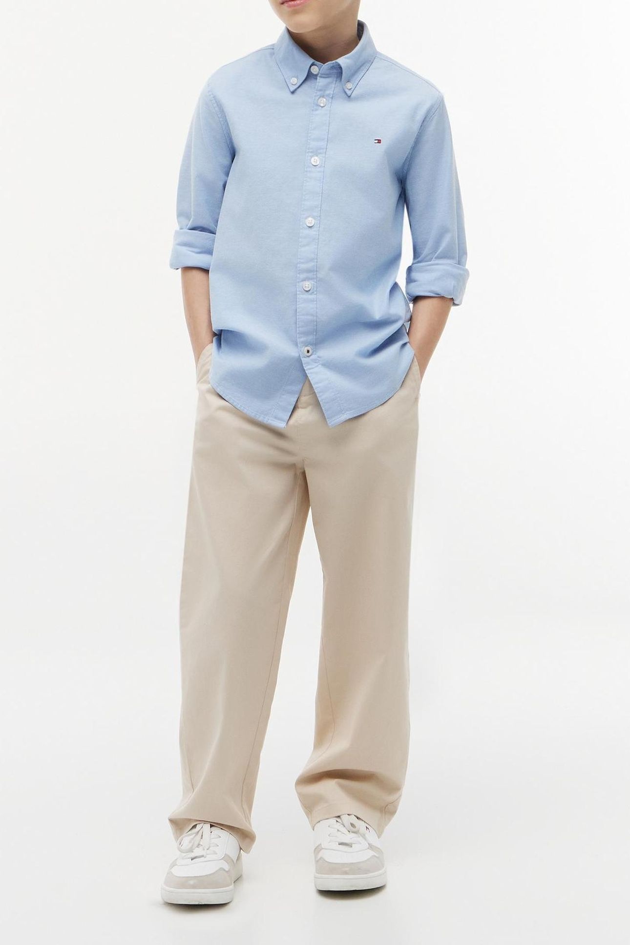 BOYS STRETCH OXFORD SHIRT CALM BLUE 6