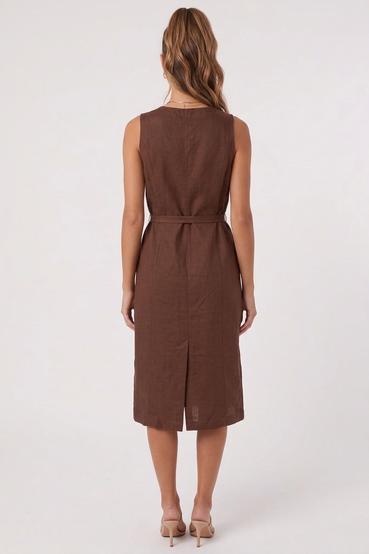 FIRIE VEST DRESS BROWN 2