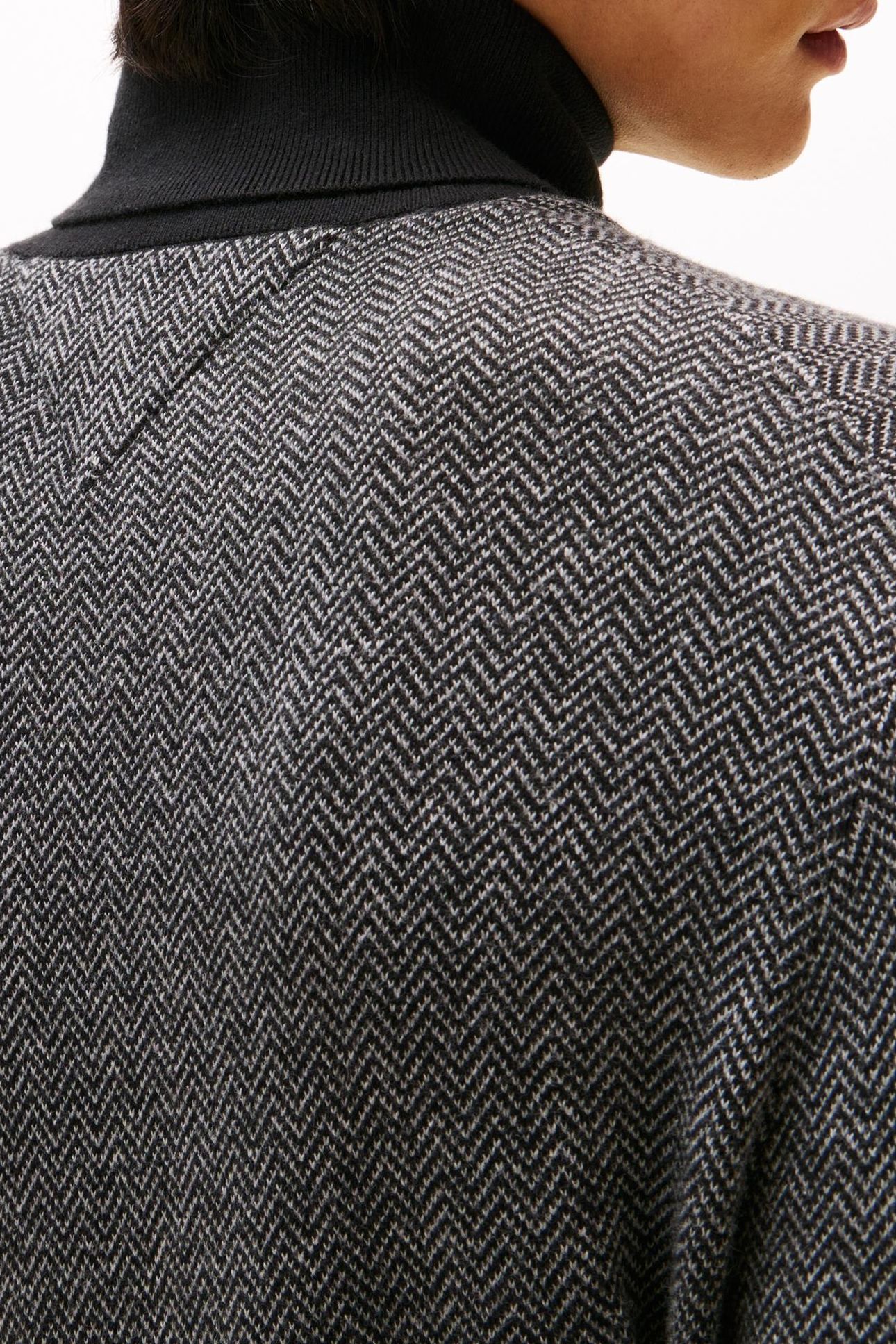 PIMA COTTON CASHMERE HERRINGBONE BLACK/MEDIUM GREY HEATHER 5