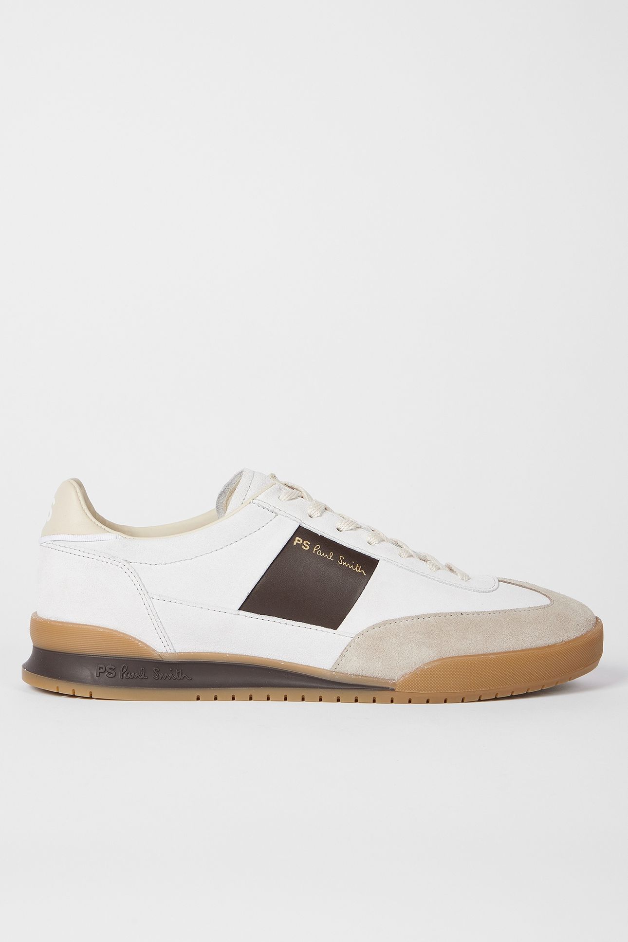 MENS SHOE DOVER WHITE BROWN SIDE PANEL OFF WHITE 1