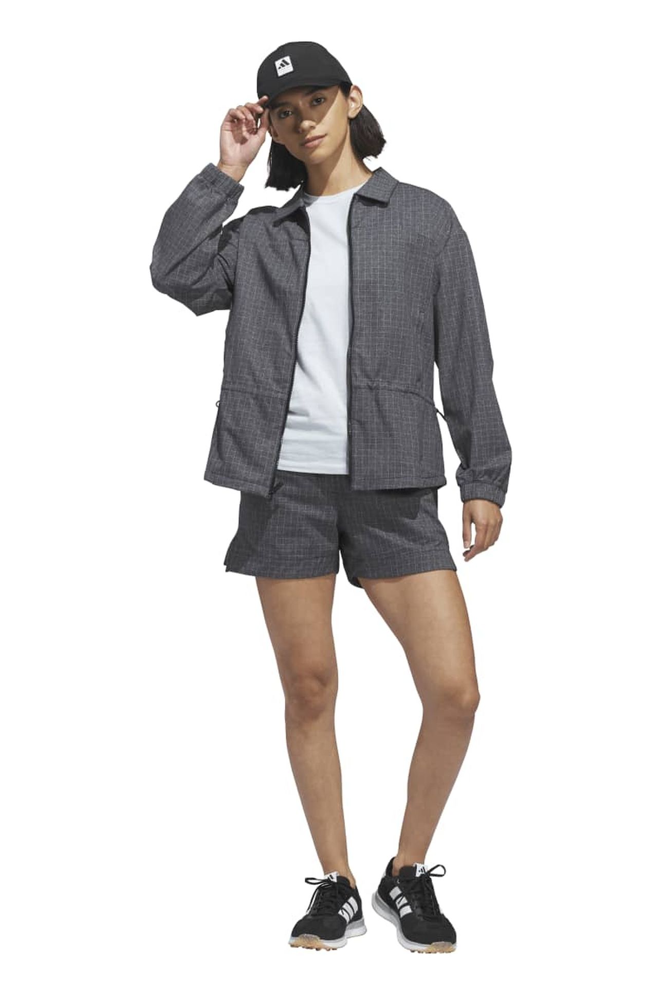 ULTIMATE365+ PEPLUM GRID JACKET BLACK 4