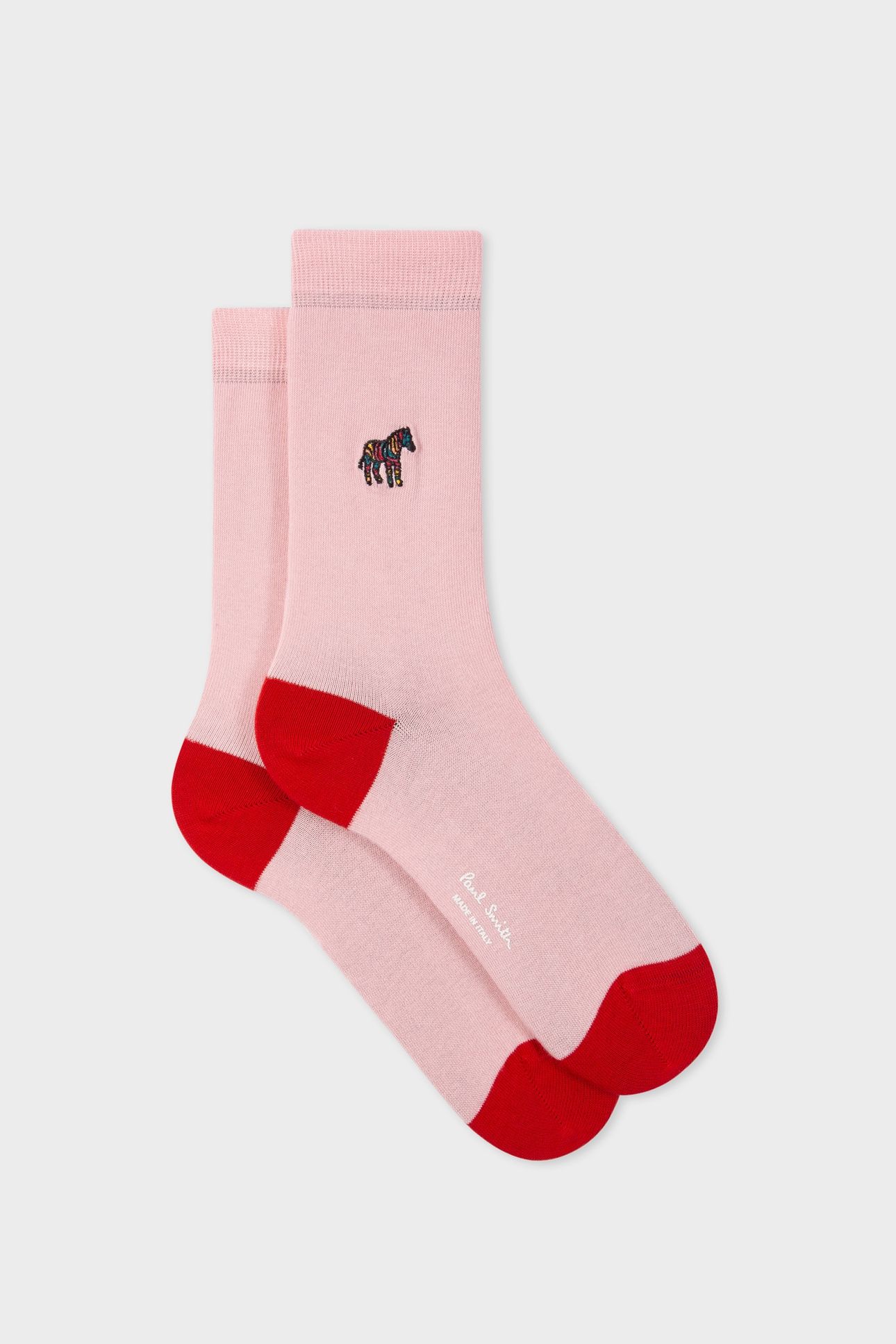 WOMEN SOCK ZEBRA EMB PINK 1