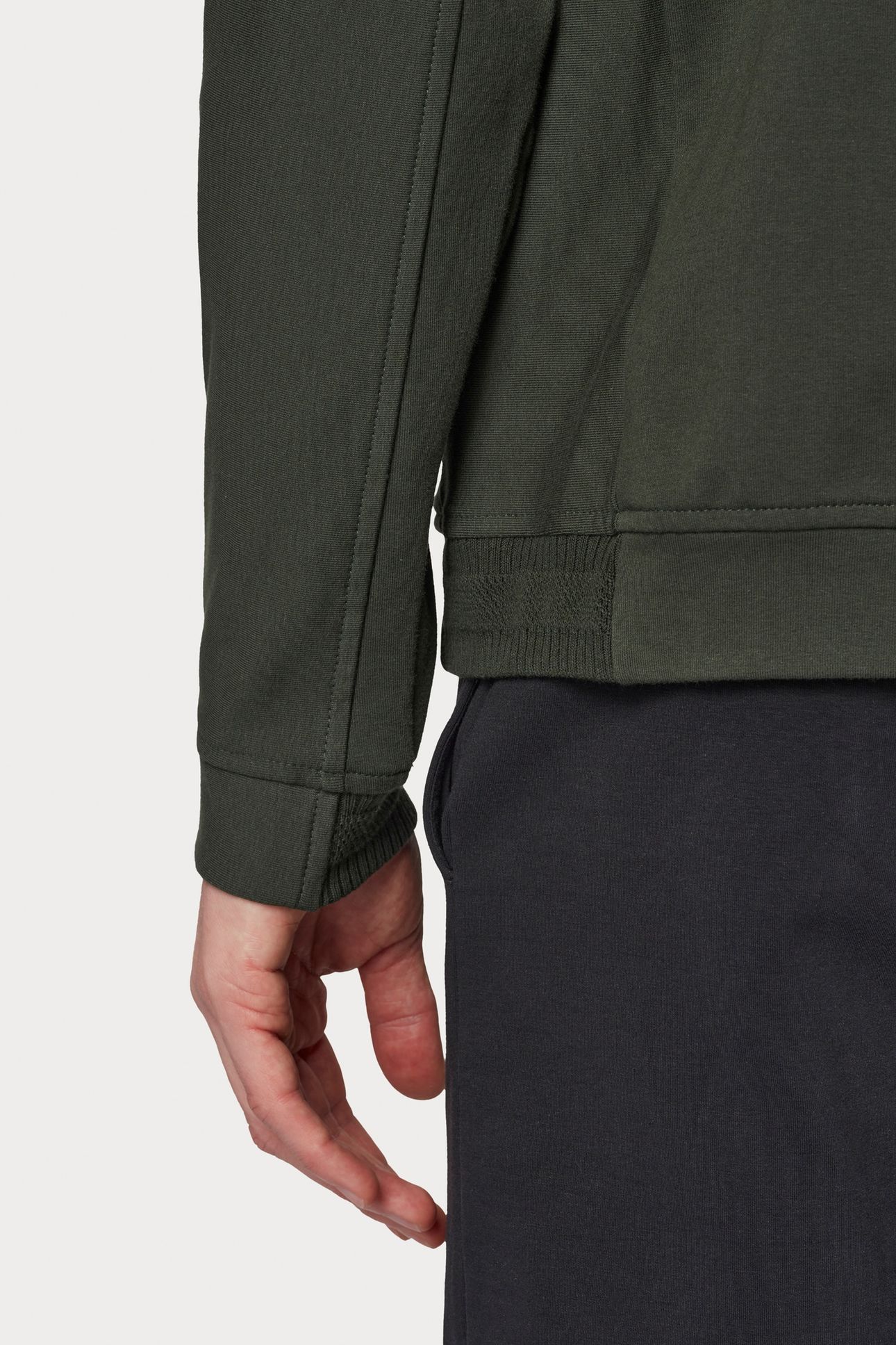 MENS REG FIT ZIP THRU HOODY VERY DARK GREEN 10
