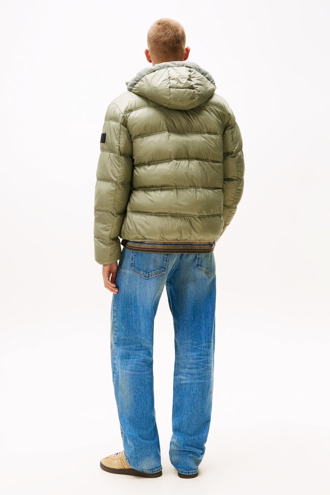 TJM HOODED LOGO PUFFER UTILITY SAGE 2