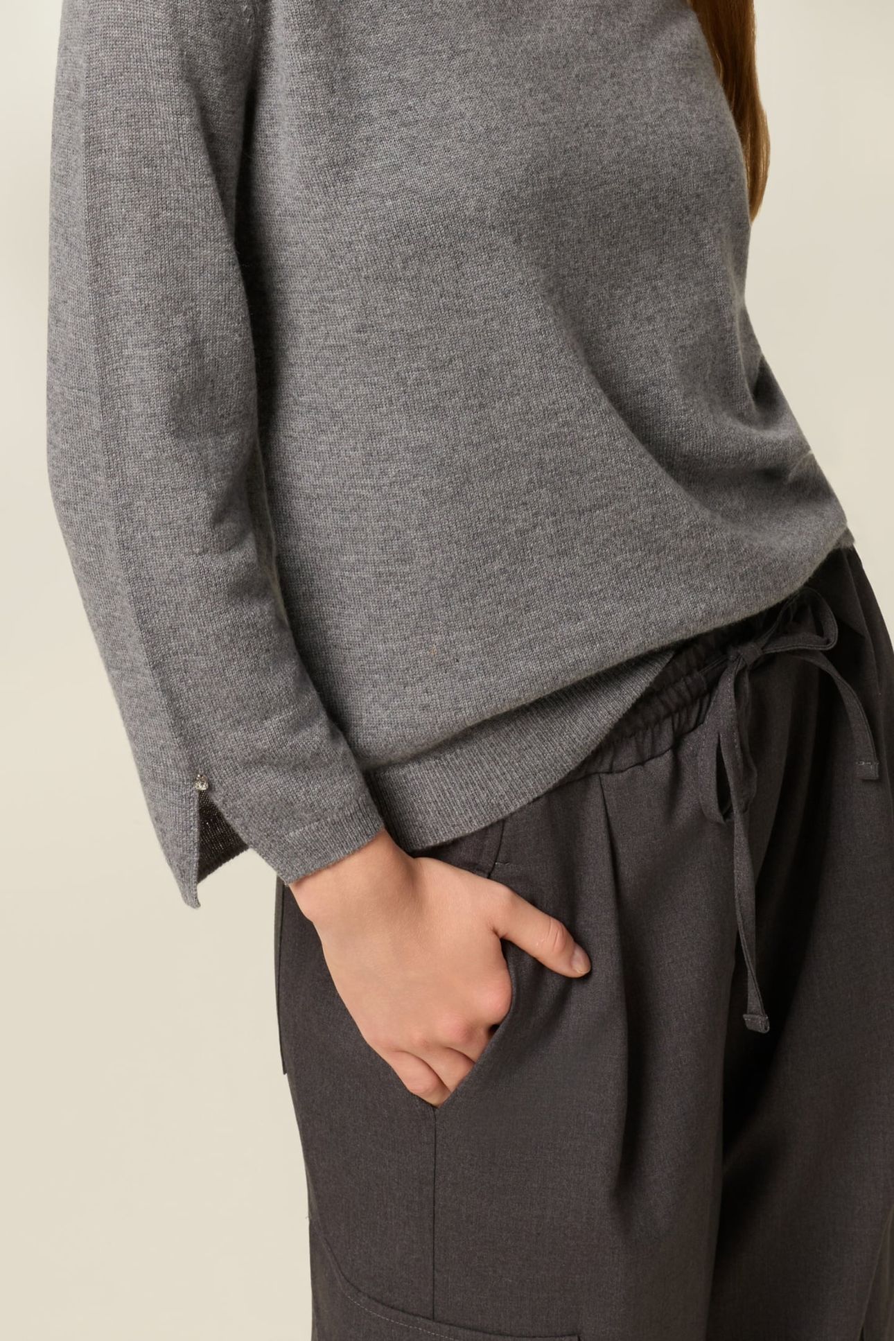 WOOL AND CASHMERE CARDIGAN WITH BUTTONS GREY 4