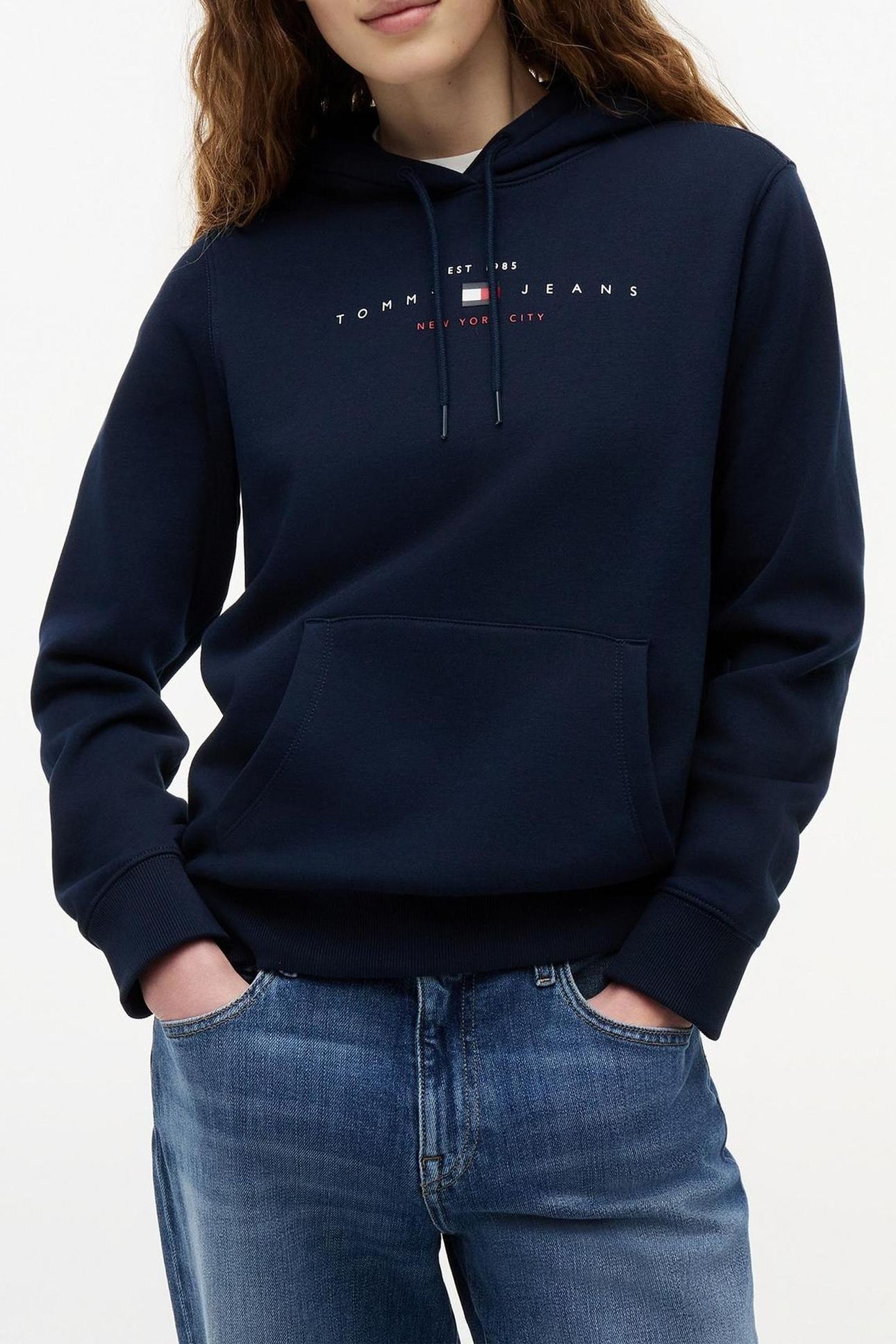 TJW REG US LINEAR HOODIE DARK NIGHT NAVY 1