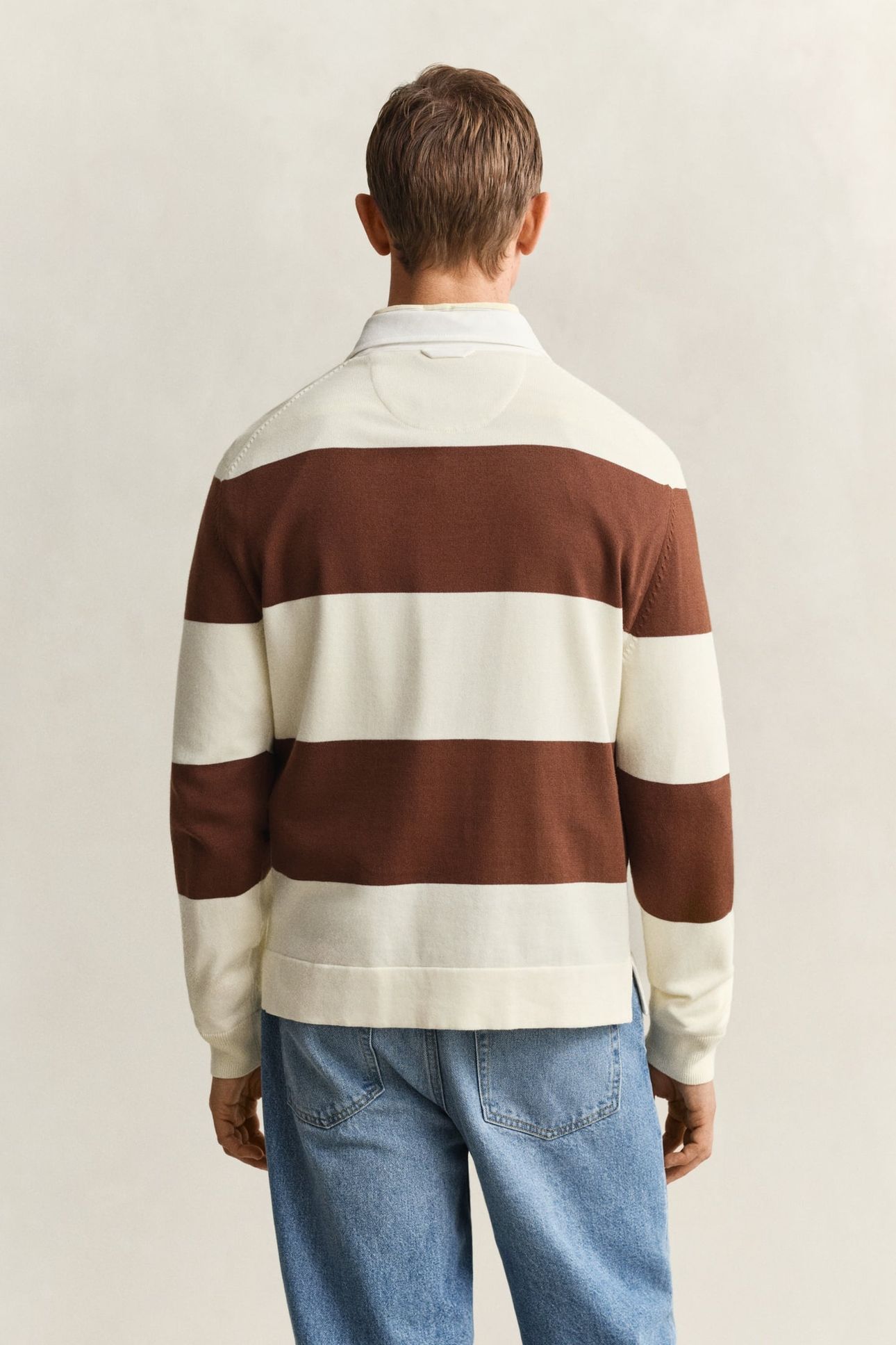 BARSTRIPED COTTON POLO CREAM 2