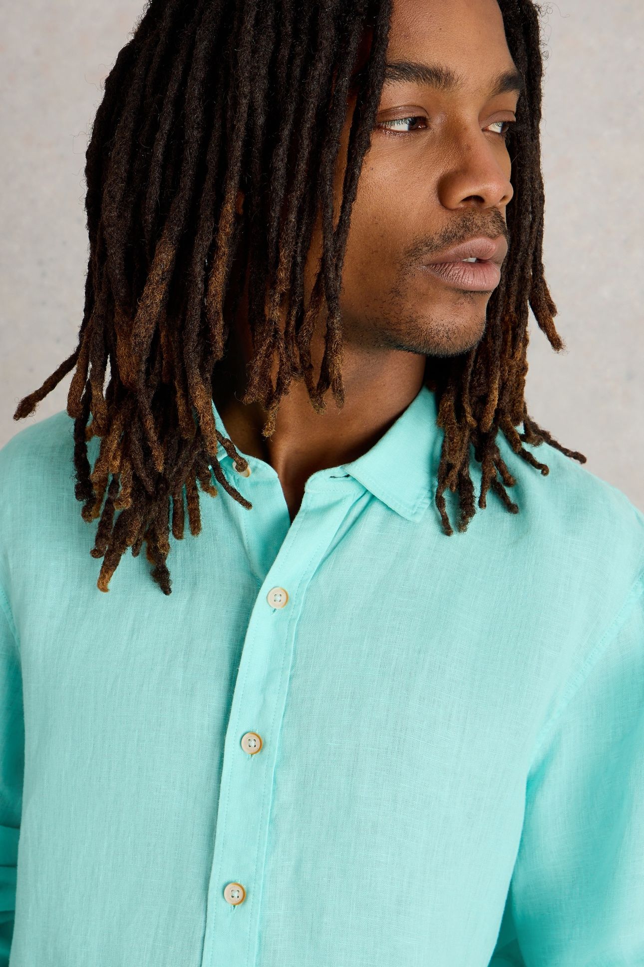 KESWICK LS LINEN SHIRT BRIGHT BLUE 5