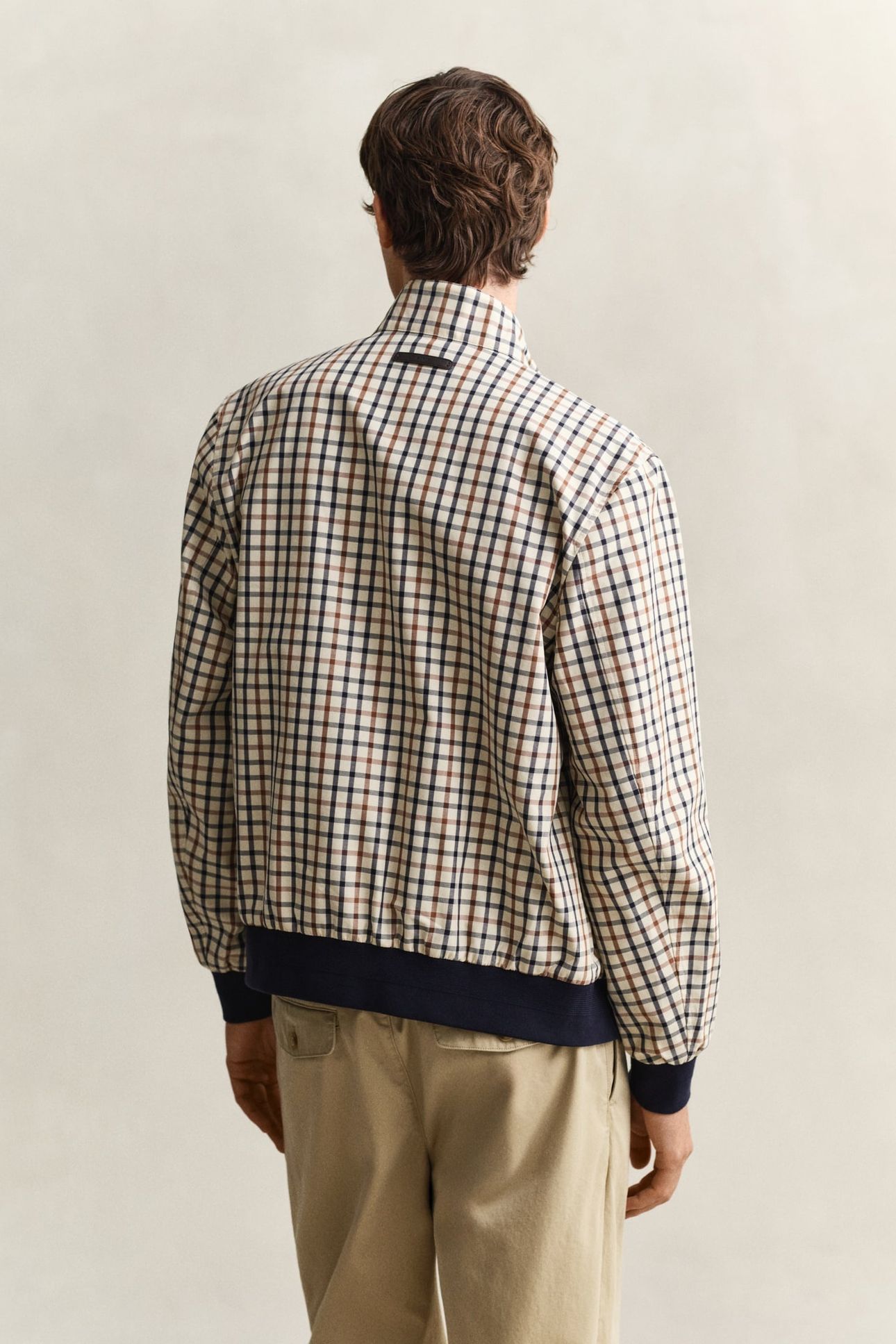 COTTON BLEND HARRINGTON JACKET MAHOGANY BROWN 3