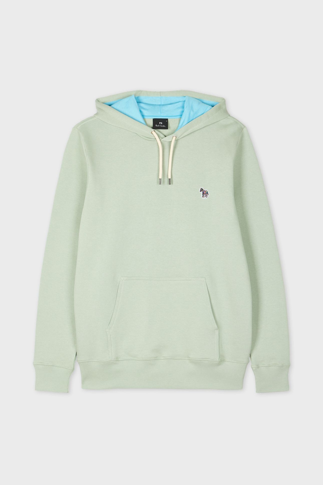 MENS REG FIT HOODY ZEBRA PASTEL GREEN 5
