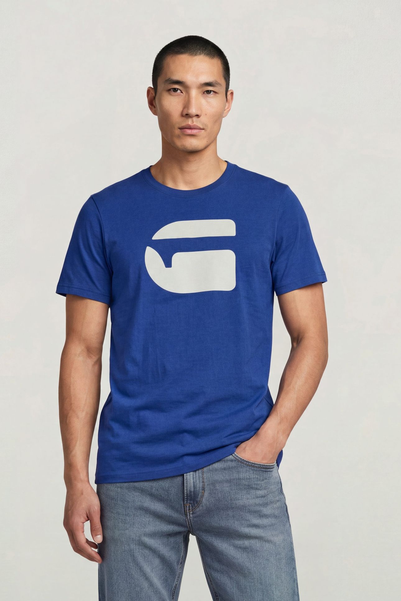 LOGO SLIM T-SHIRT S/S MEDIUM BLUE 1