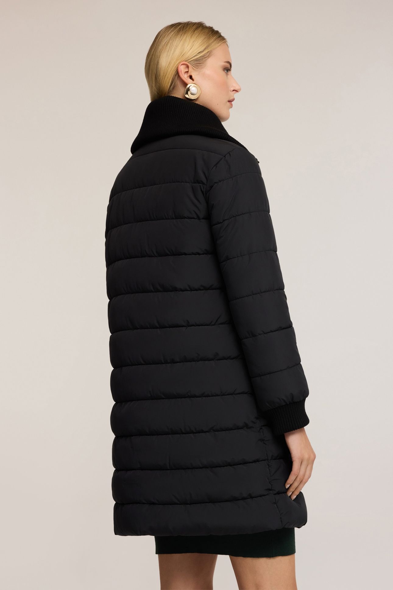 DOWN JACKET WITH KNIT COLLAR BLACK 3