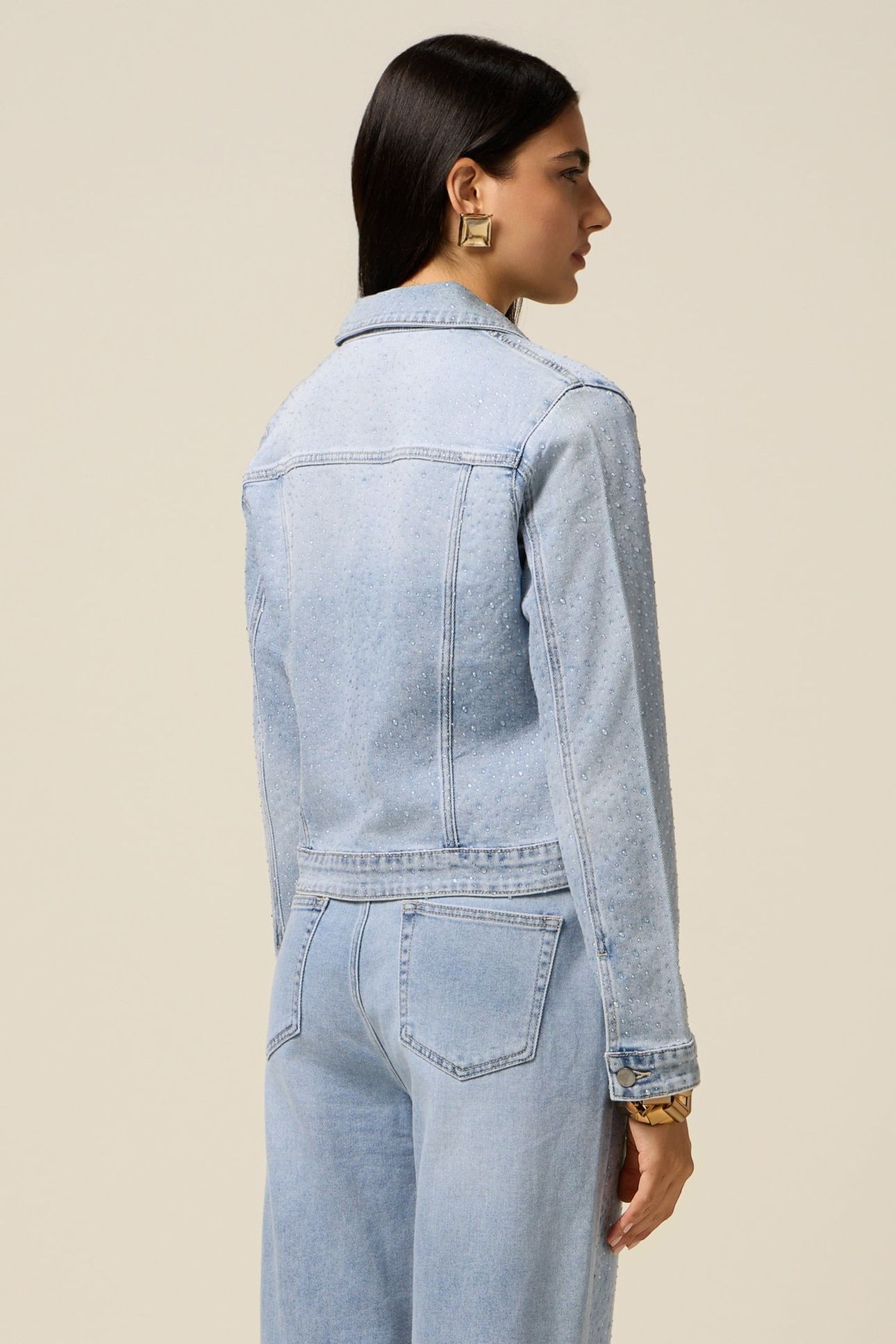 DENIM JACKET WITH MICRO CRYSTALS LIGHT BLUE 3