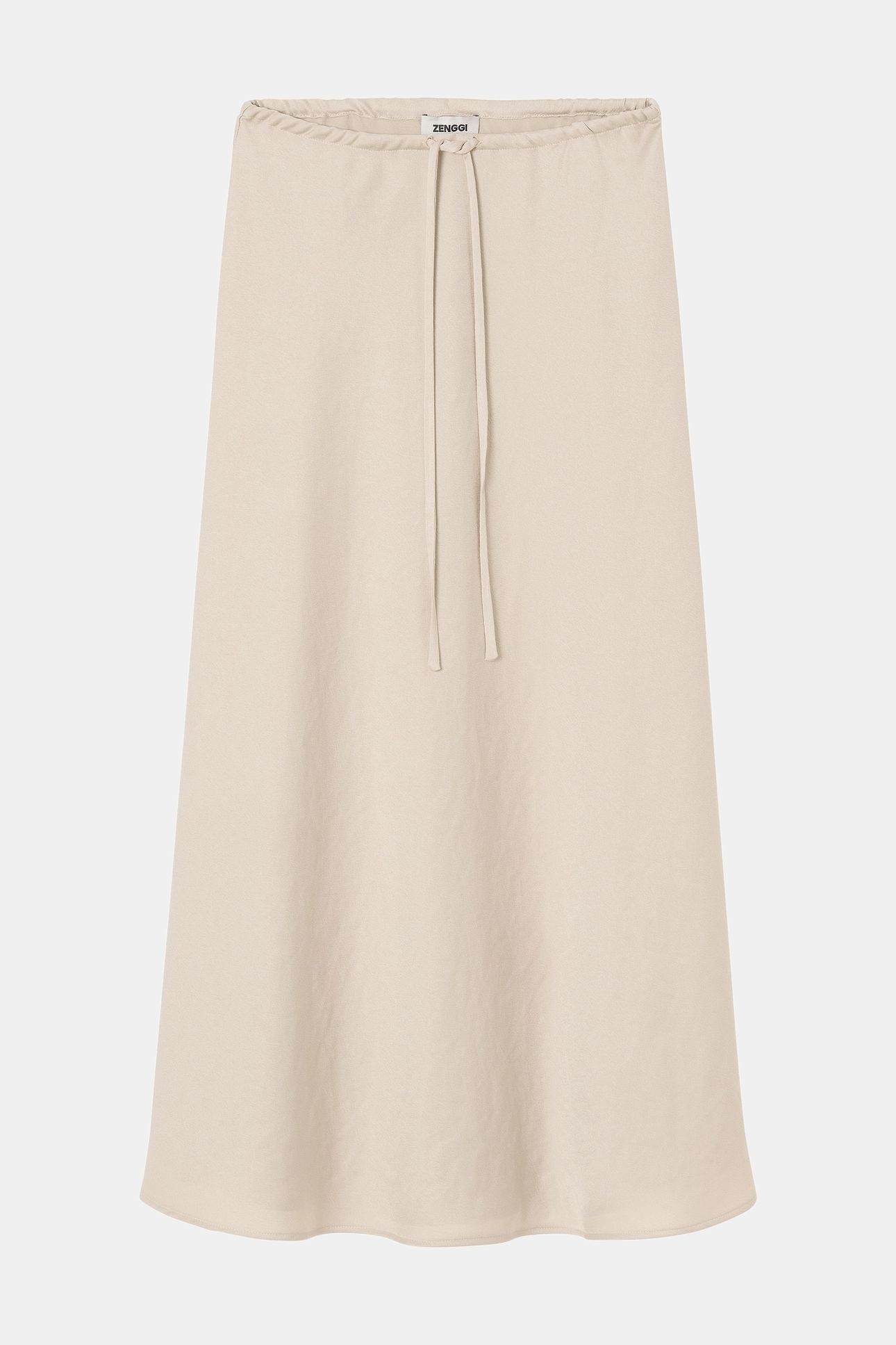 WASHED SATIN DRAWSTRING SKIRT CHALK 4