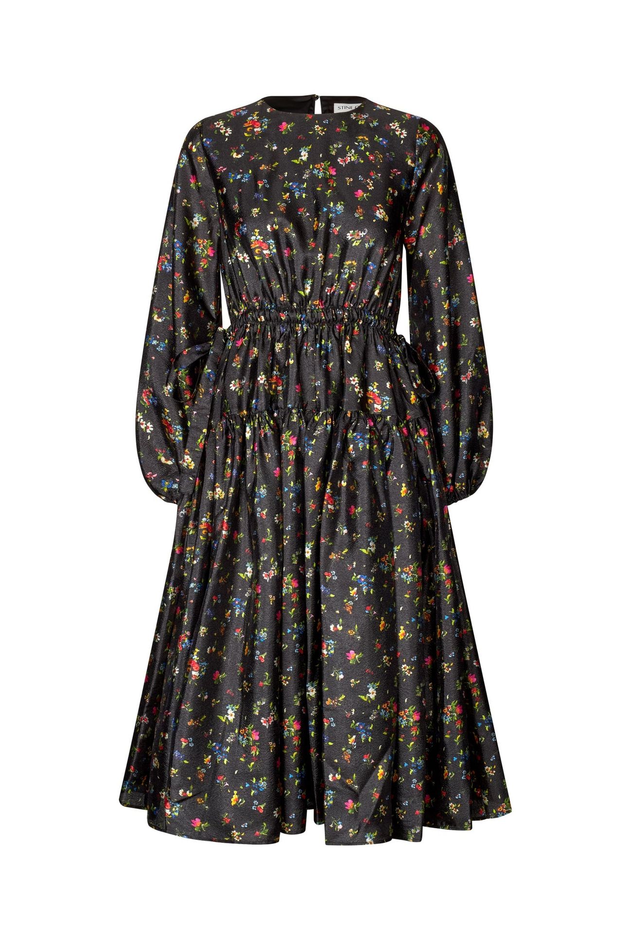 WAIST TIE RUFFLE MIDI DRESS MAGNOLIA GARDEN 3