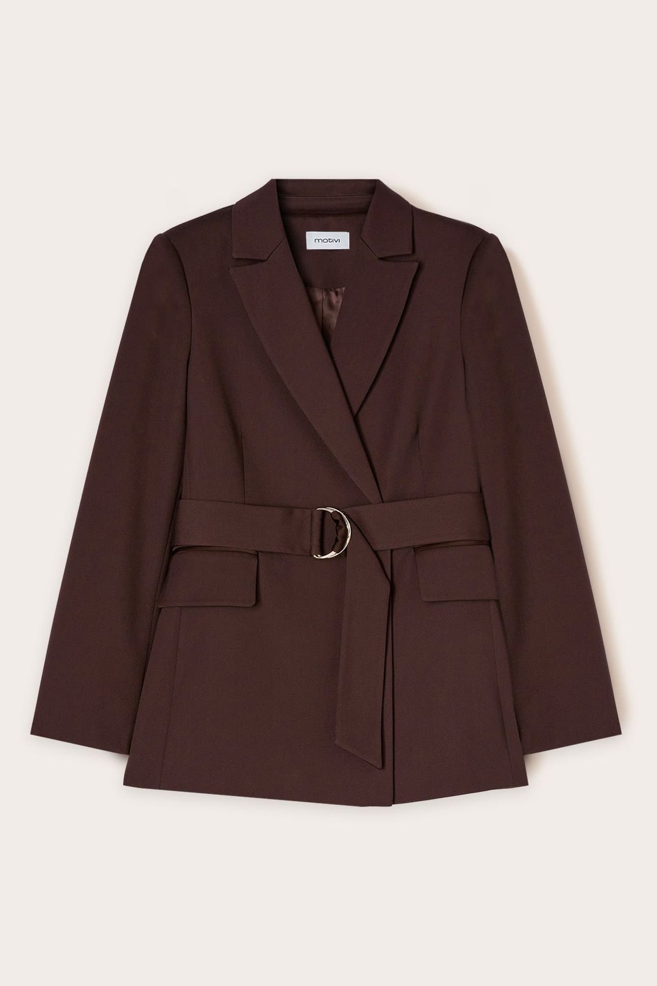 DOUBLE-BREASTED JACKET WITH BELT BROWN 4