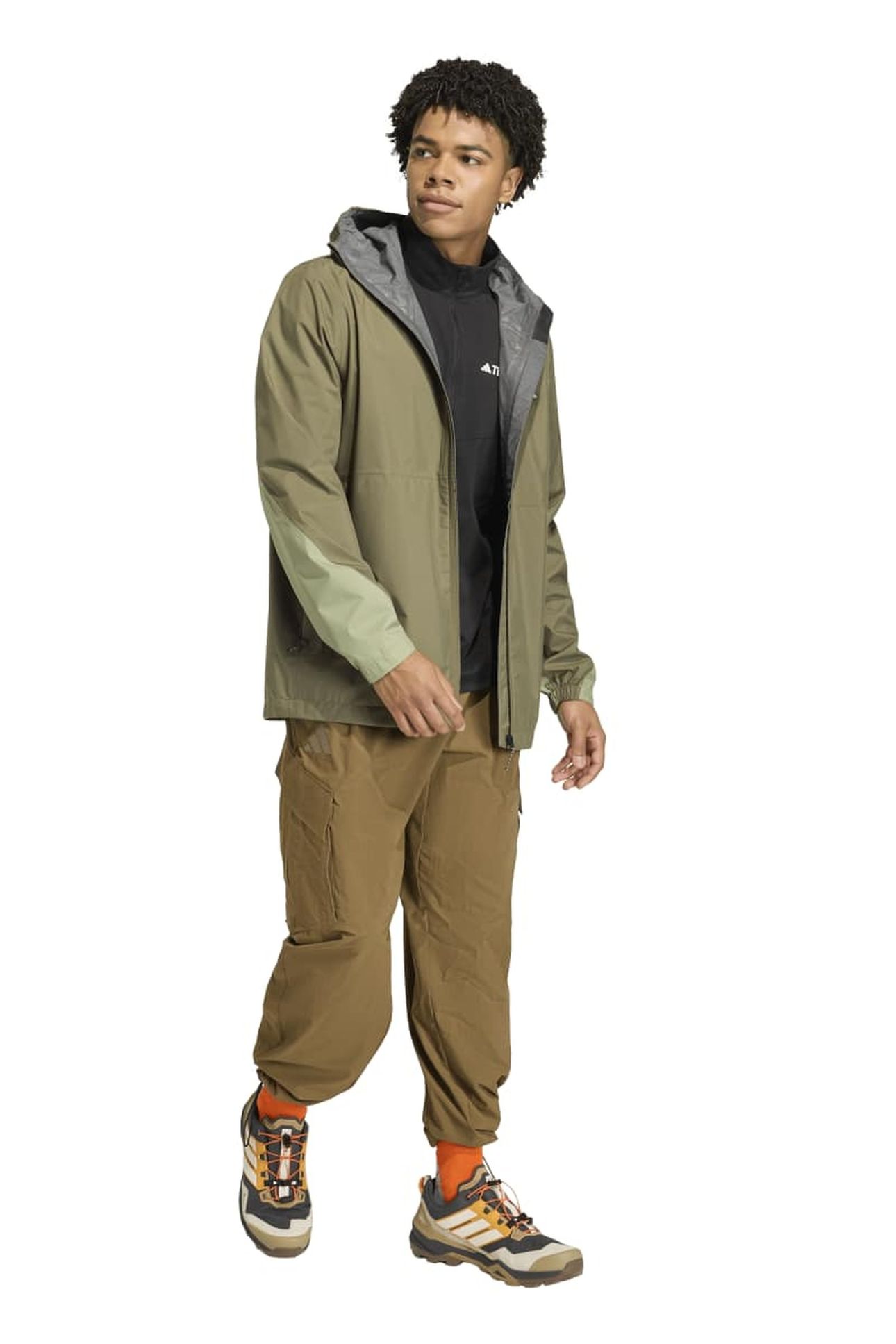 UNISEX TERREX MULTI 2.5 LAYER CLIMAPROOF RAIN JACKET OLIVE S 6