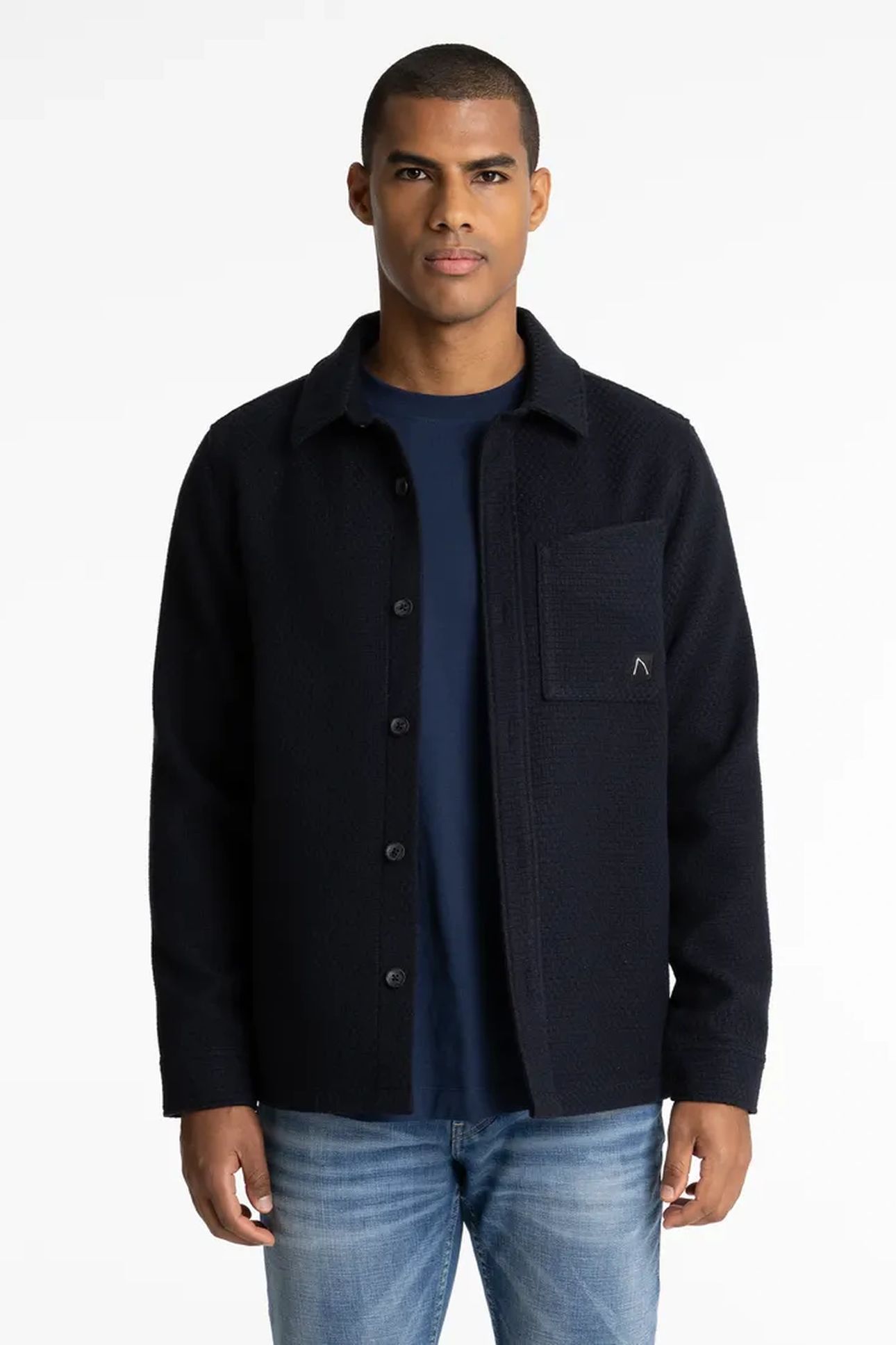 SHIRT LONG SLEEVE FOLEY STRUCTURE BLUE GRAPHITE 1