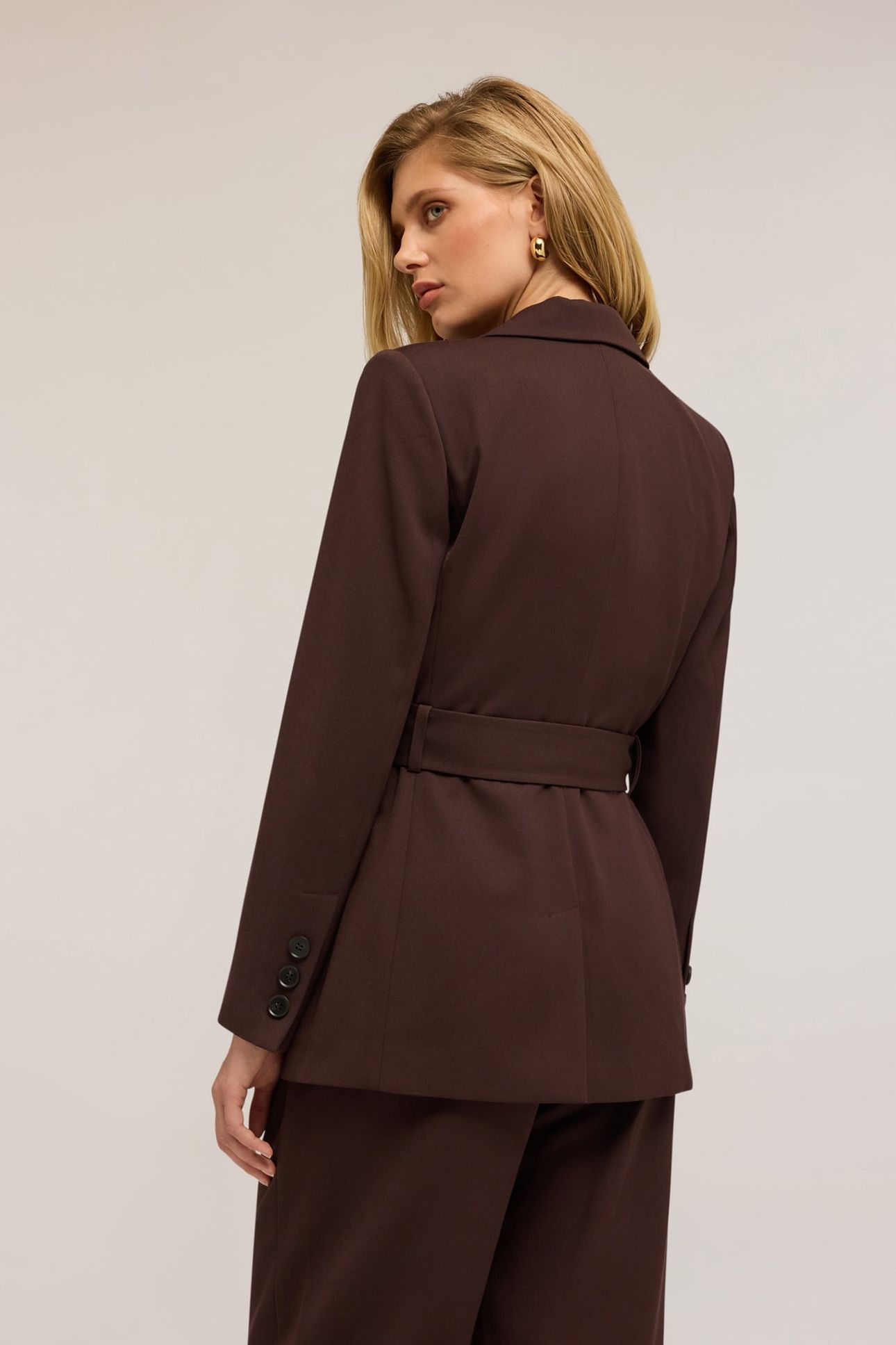 DOUBLE-BREASTED JACKET WITH BELT BROWN 3