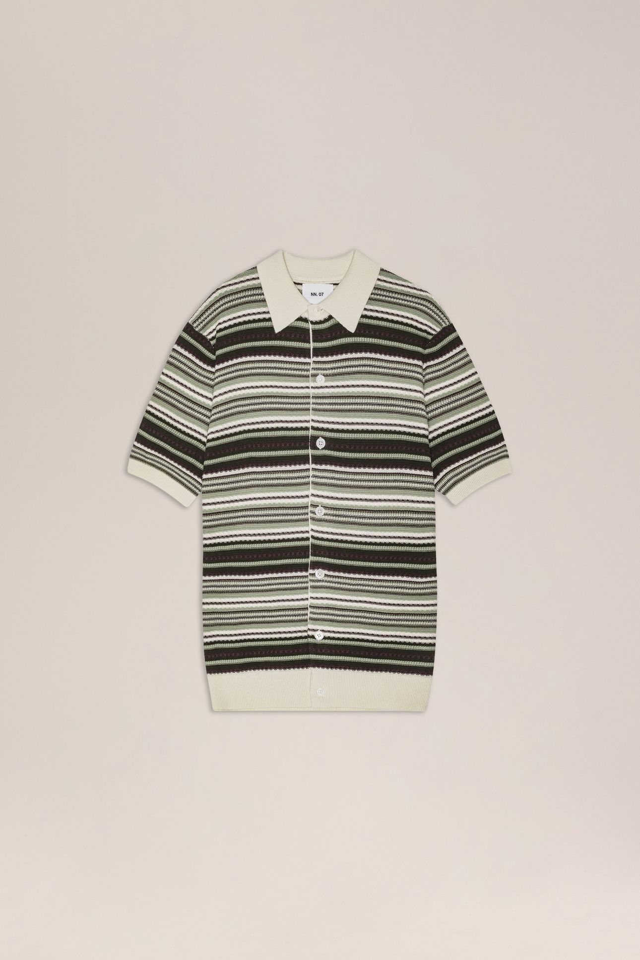 NOLAN POLO CARDIGAN 6686 GREEN STRIPE 4