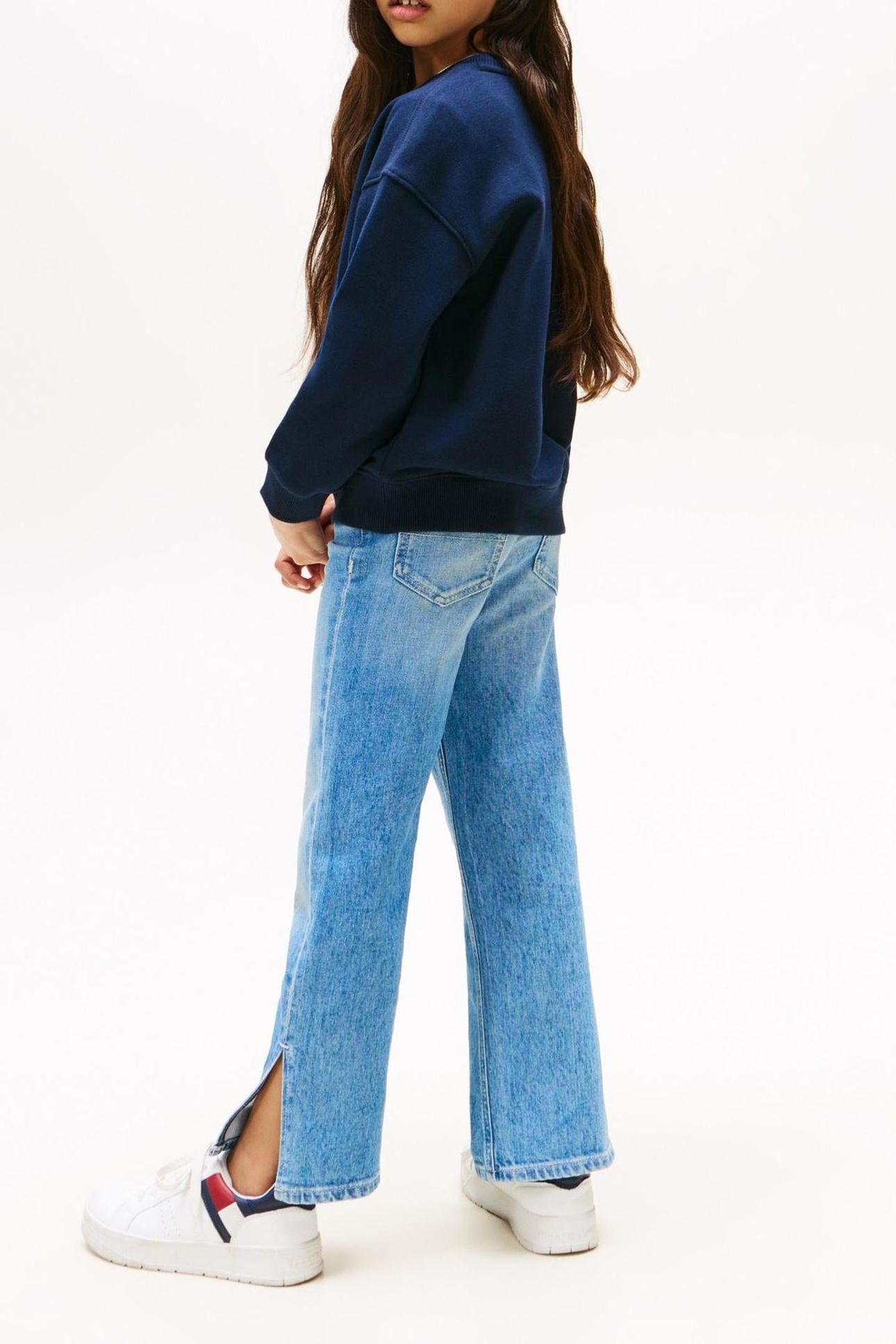 GIRLS TOMMY SCRIPT SWEATSHIRT DARK NIGHT NAVY 2
