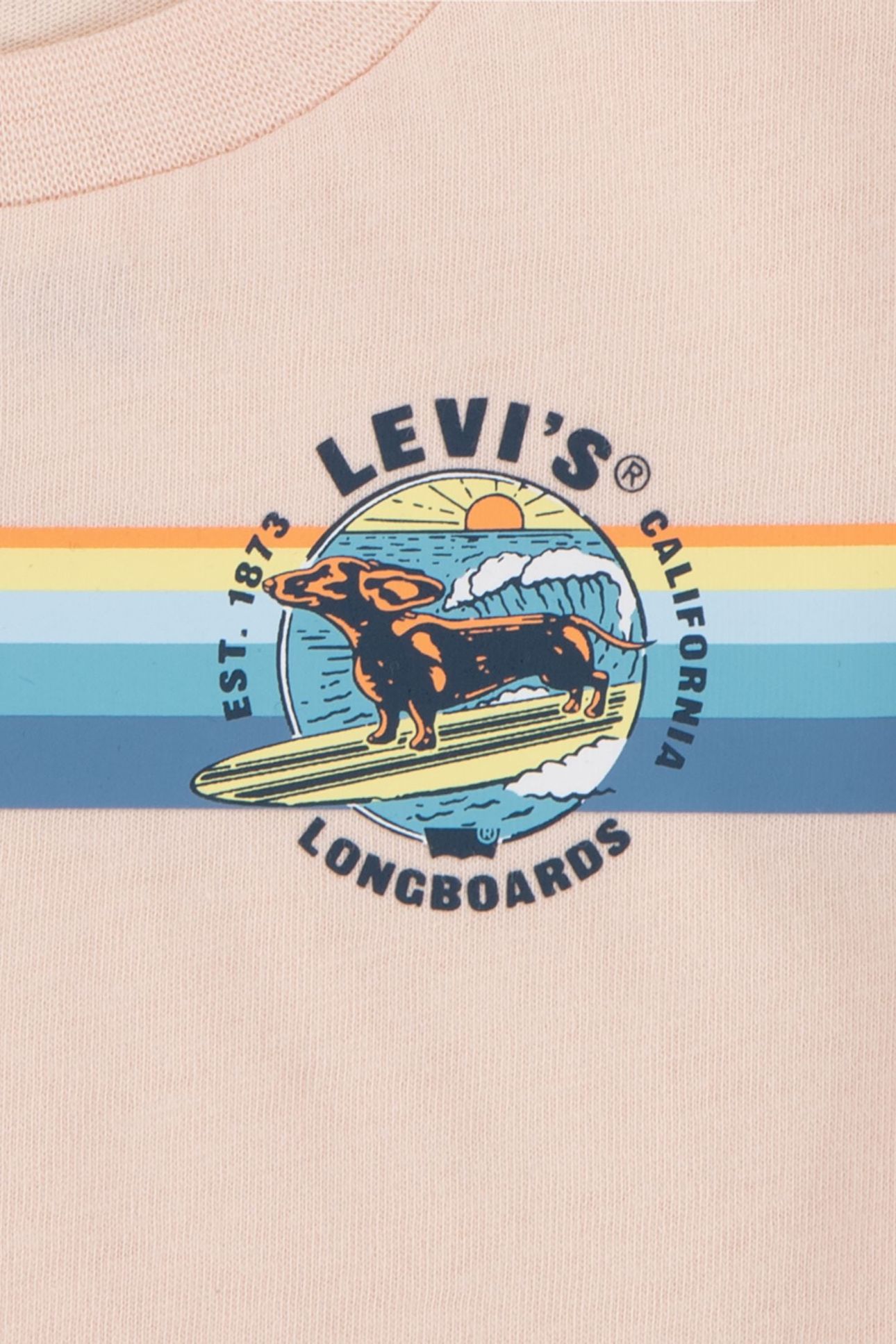 BOYS RETRO STRIPE SURF TEE PALE PEACH 3