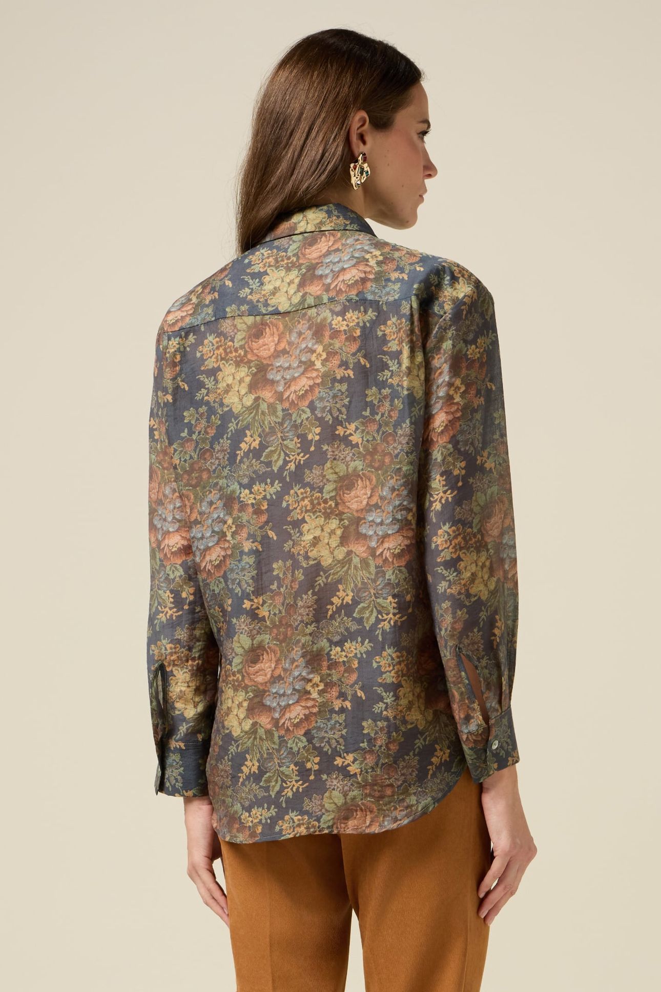 FLORAL PATTERN SHIRT BLUE 2