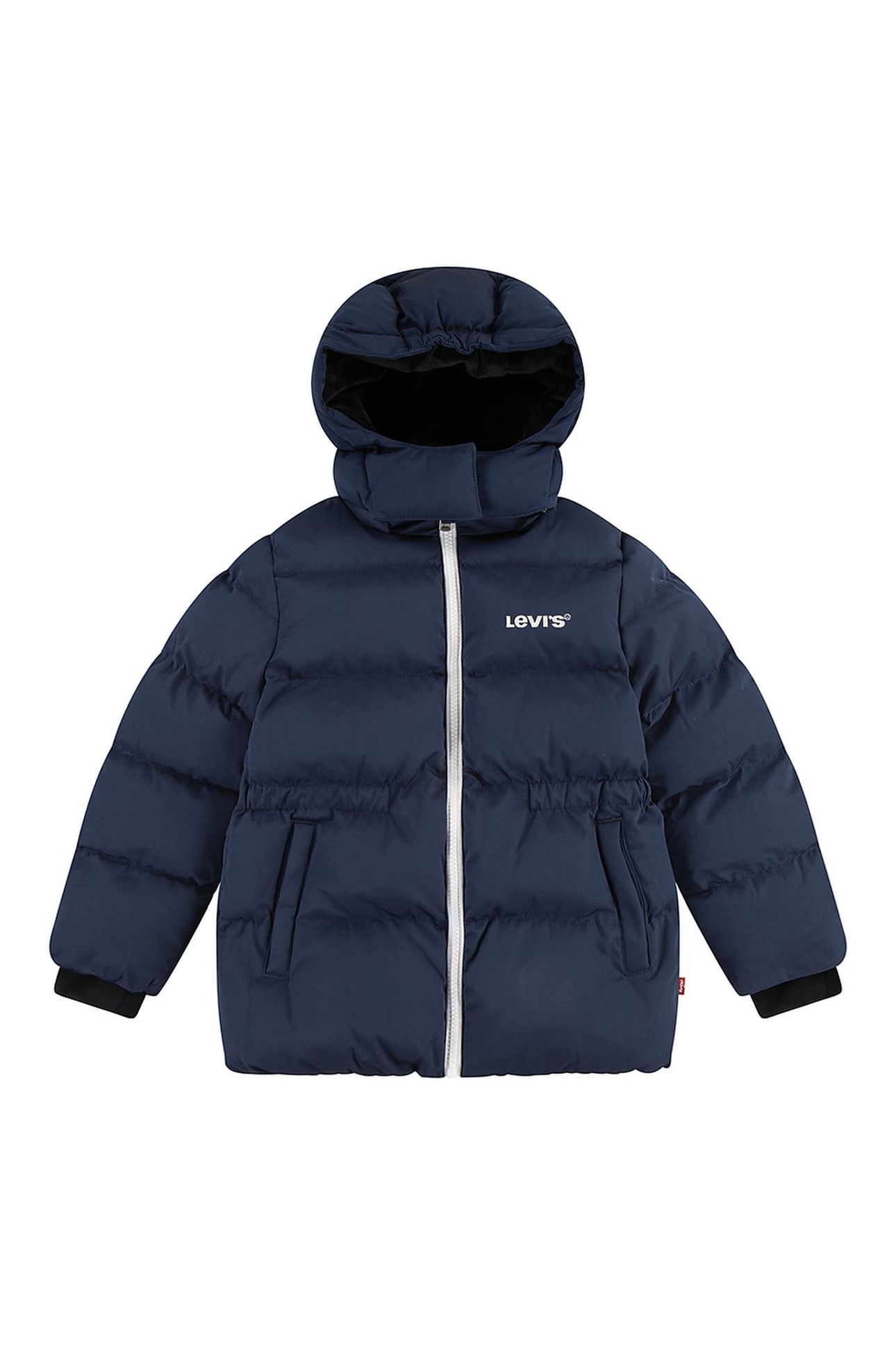 GIRLS MIX MEDIA THIGH LENGTH PUFFER DRESS BLUES 1