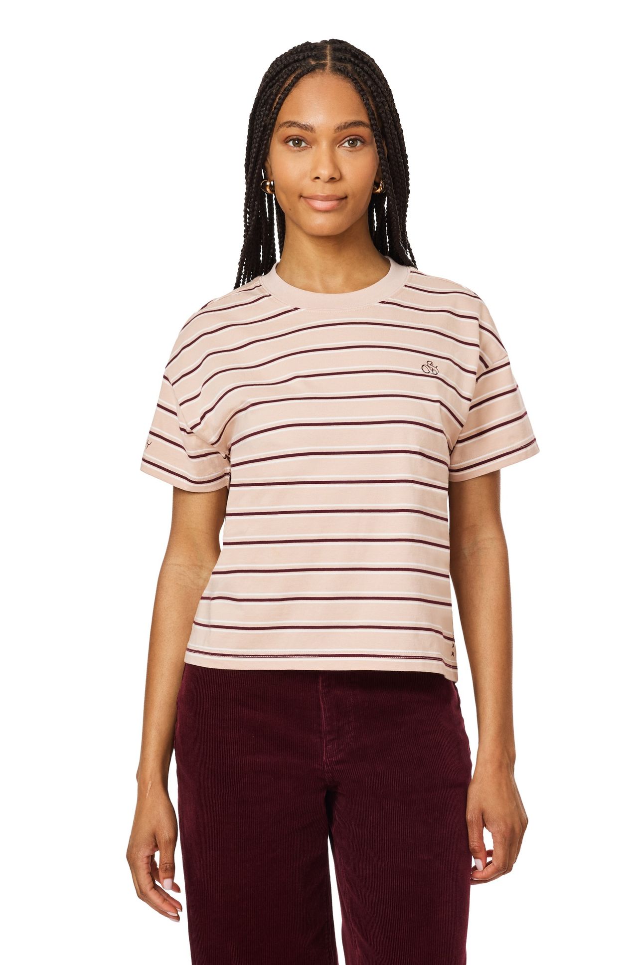 BOXY CROP TEE FIG EMBROIDERY 1