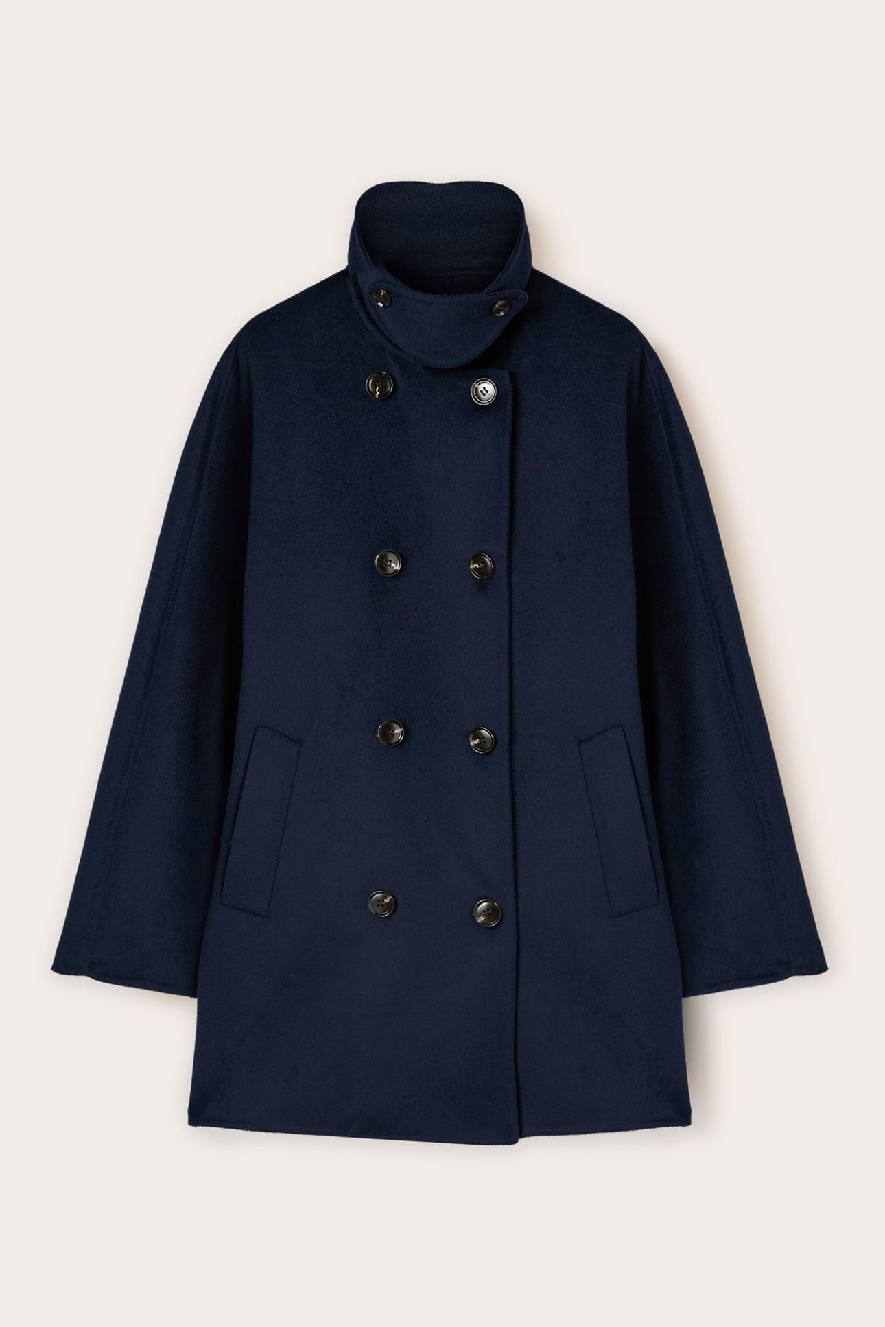 DOUBLE-BREASTED COAT IN WOOL BLEND CLOTH BLUE 4