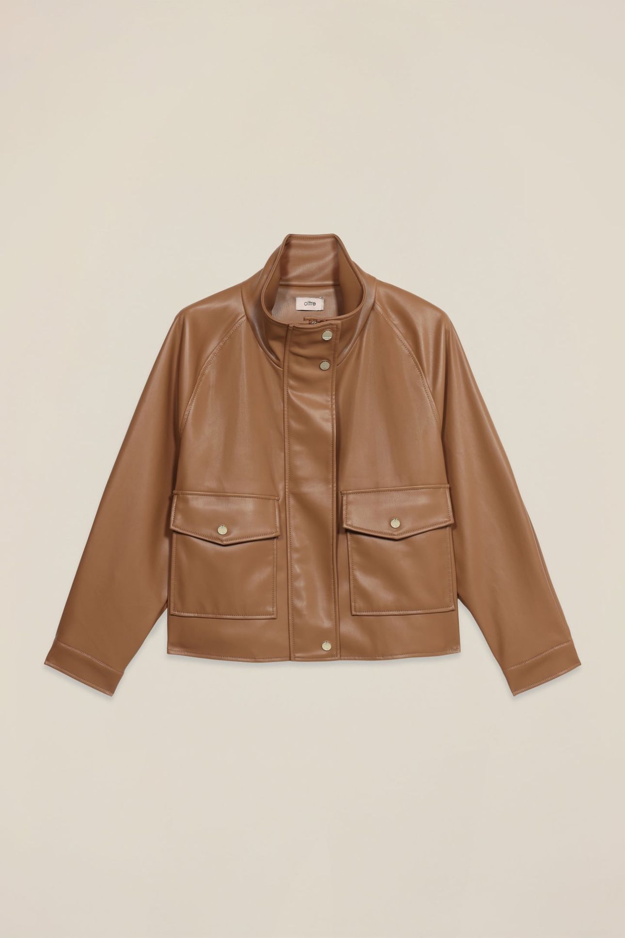 SHORT JACKET WITH HIGH COLLAR BROWN 3