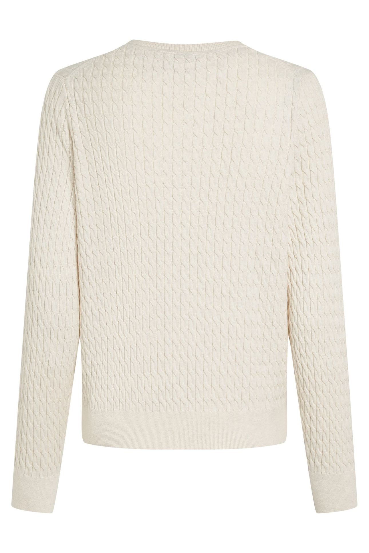 CO CABLE FINE GG V-NECK HEATHER IVORY PETAL 6