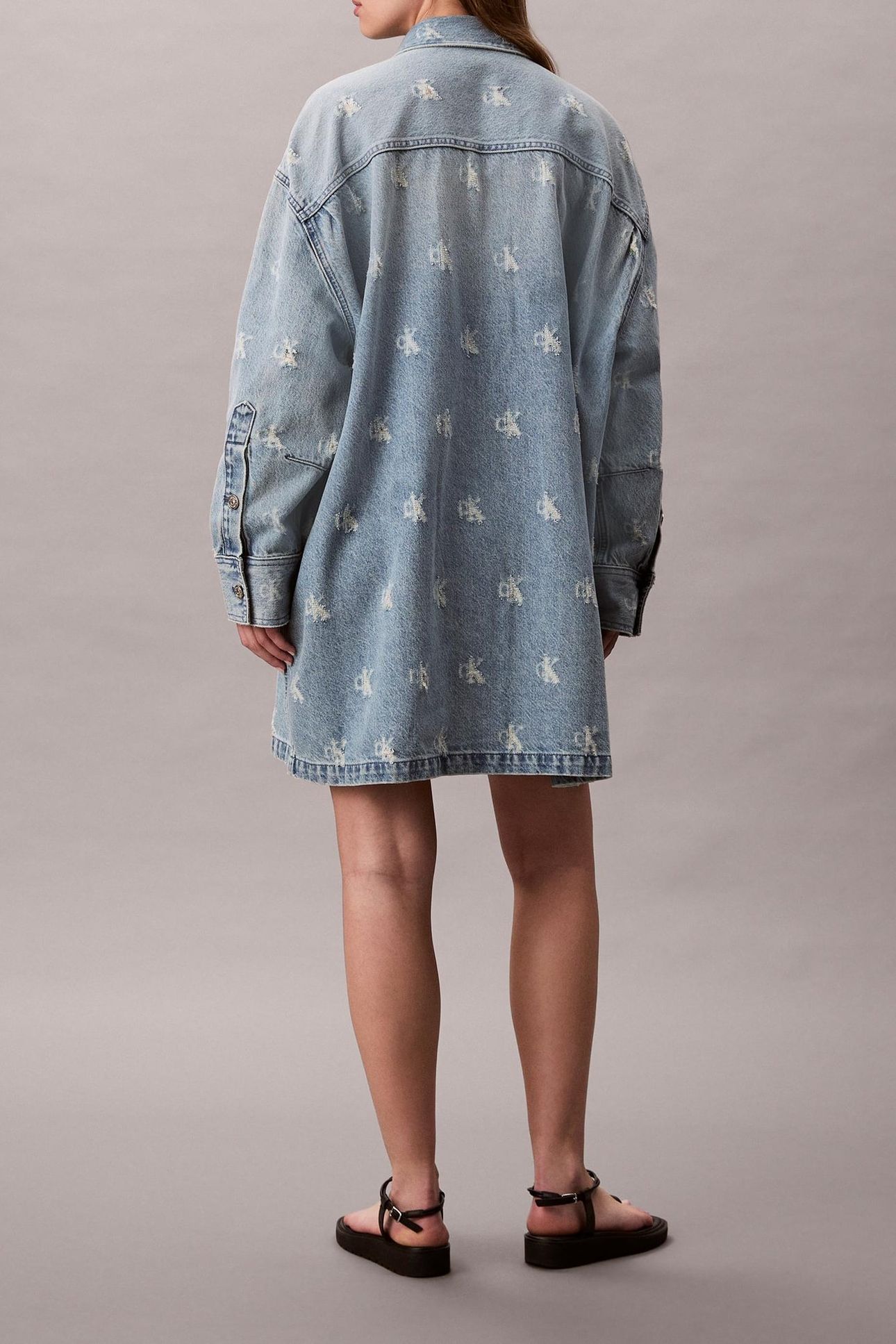 DENIM SHIRTDRESS CK DISTRESSED INDIGO 2