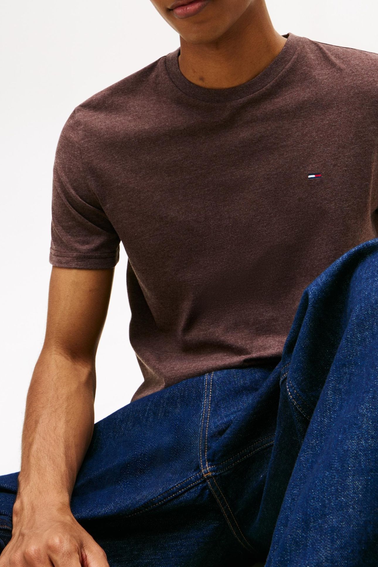 TJM XSLIM JASPE TEE RICH BROWN HEATHER 5