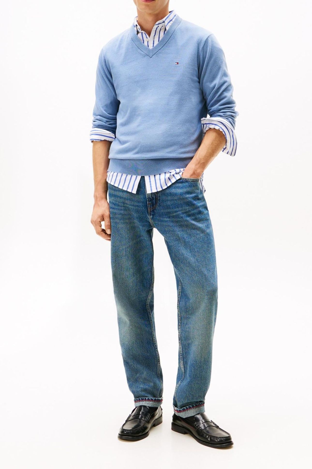 PIMA COTTON CASHMERE SWEATER BRISK BLUE 3