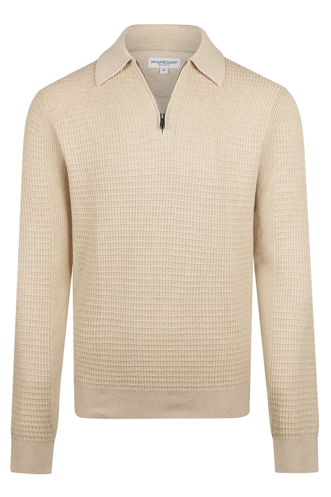 STRUCTURED POLO SWEATER SAND 1