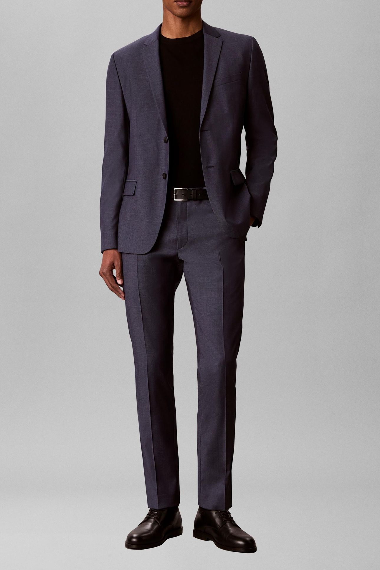 MICRO DOT SLIM TROUSERS SLATE BLUE 3