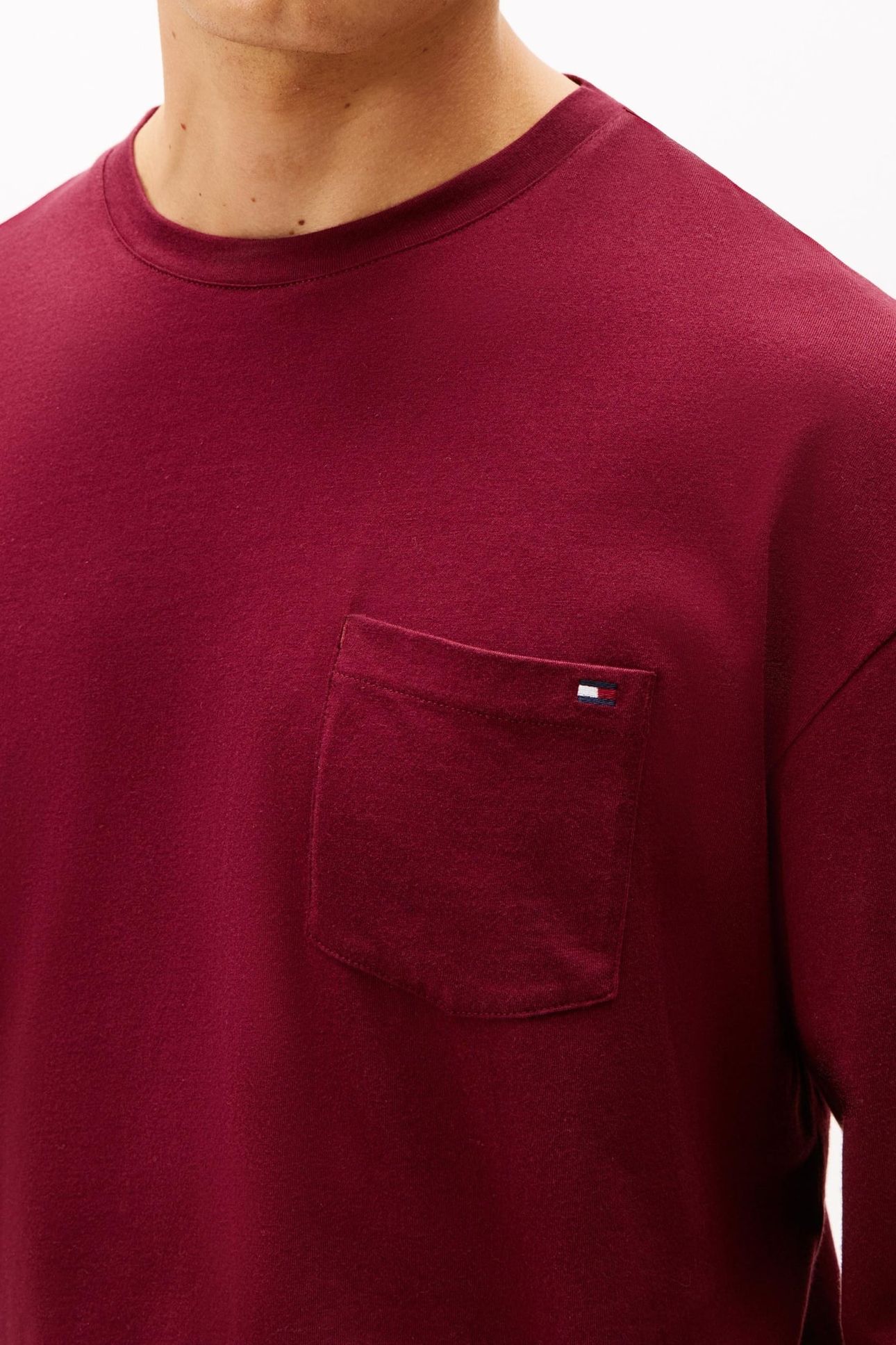 LS POCKET TEE DEEP ROUGE 5
