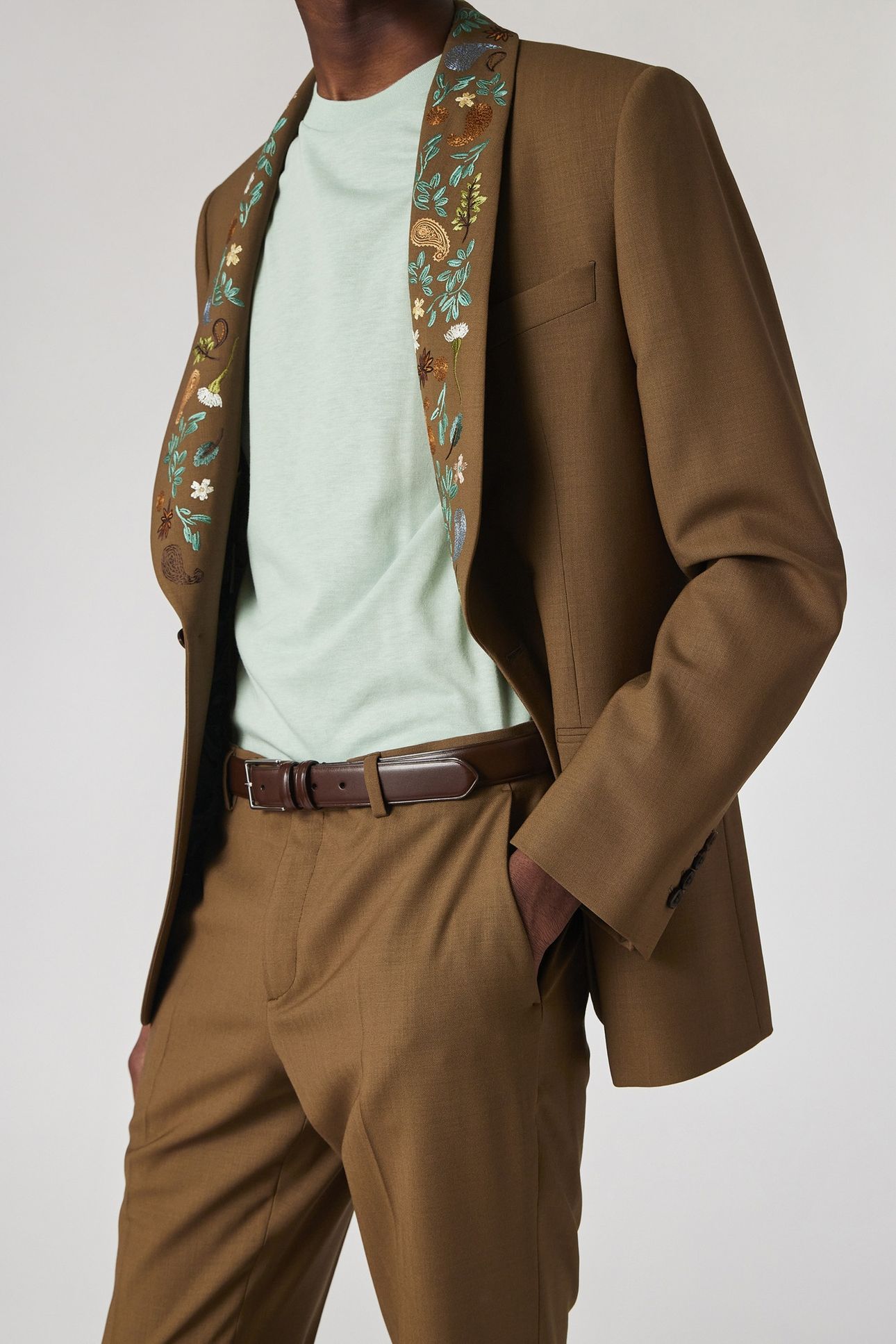 MENS TAILORED FIT 1 BTN JACKET CAMEL 5
