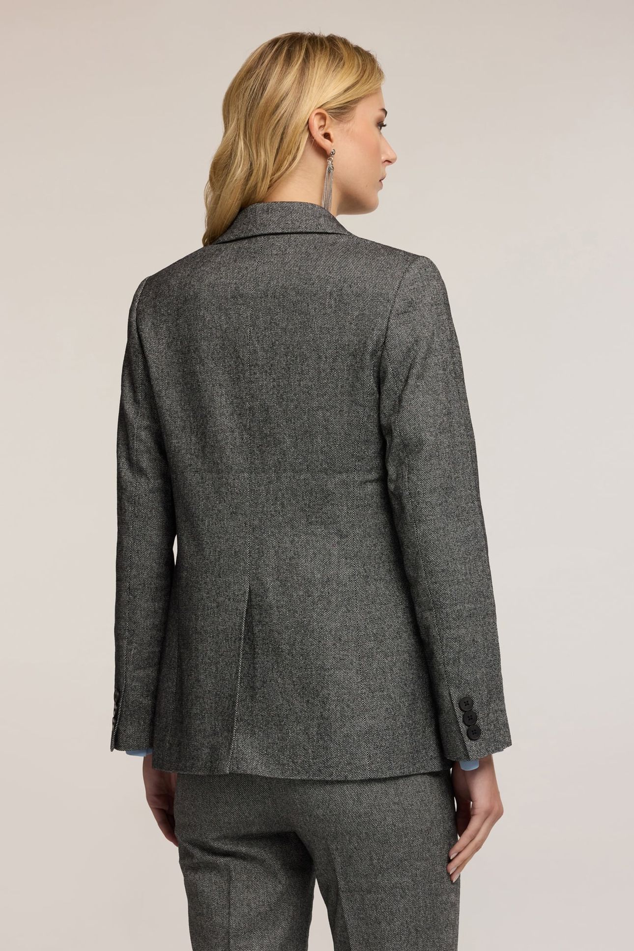 STRUCTURED SINGLE-BREASTED JACKET IN TEXTURED FABRIC GREY 3