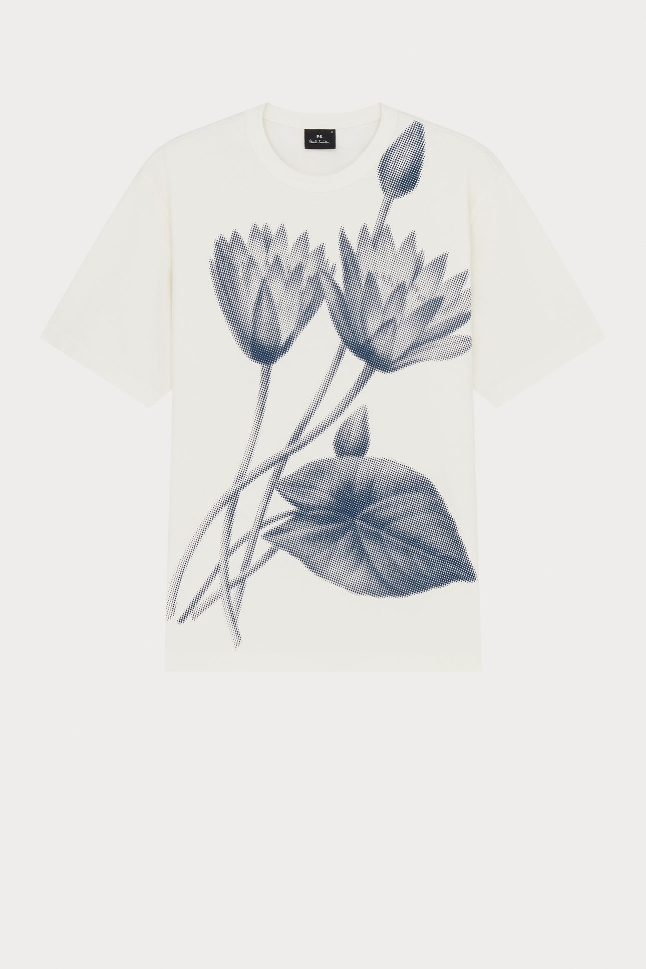 MENS SS REG FIT TSHIRT 1/2 TONE FLORAL OFF WHITE 5