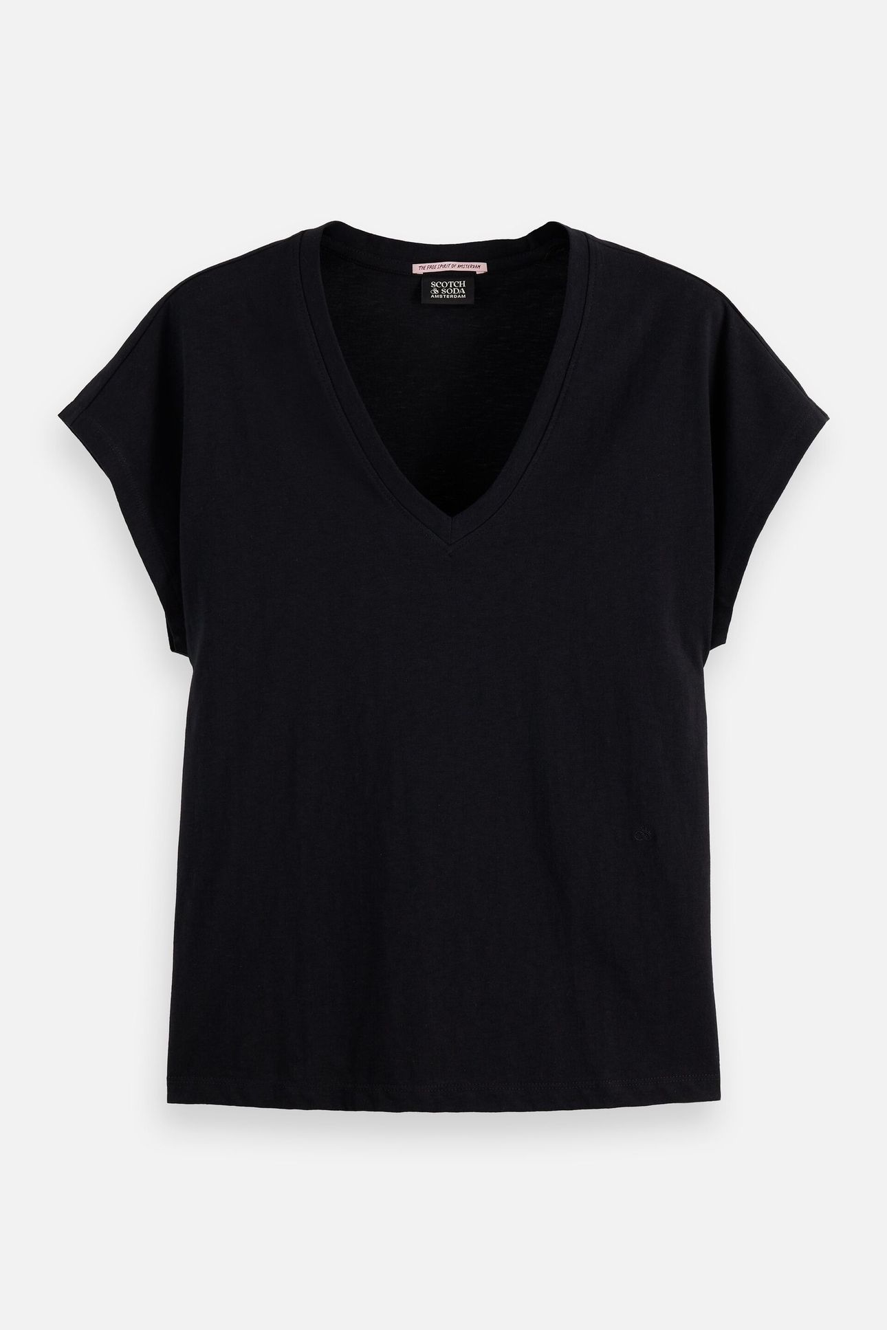 SLUB V-NECK T-SHIRT BLACK 4
