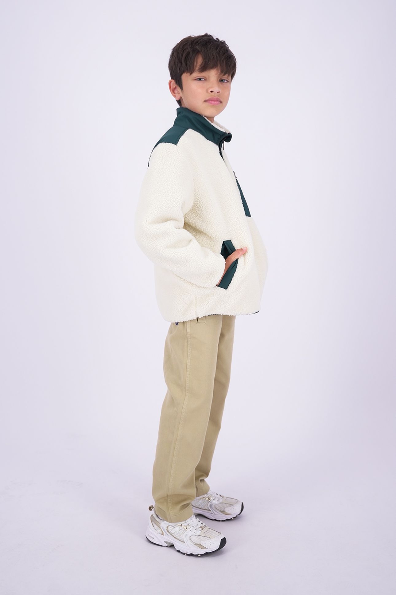 BOYS TEECE JACKET OUTDOOR DARK GREEN 3