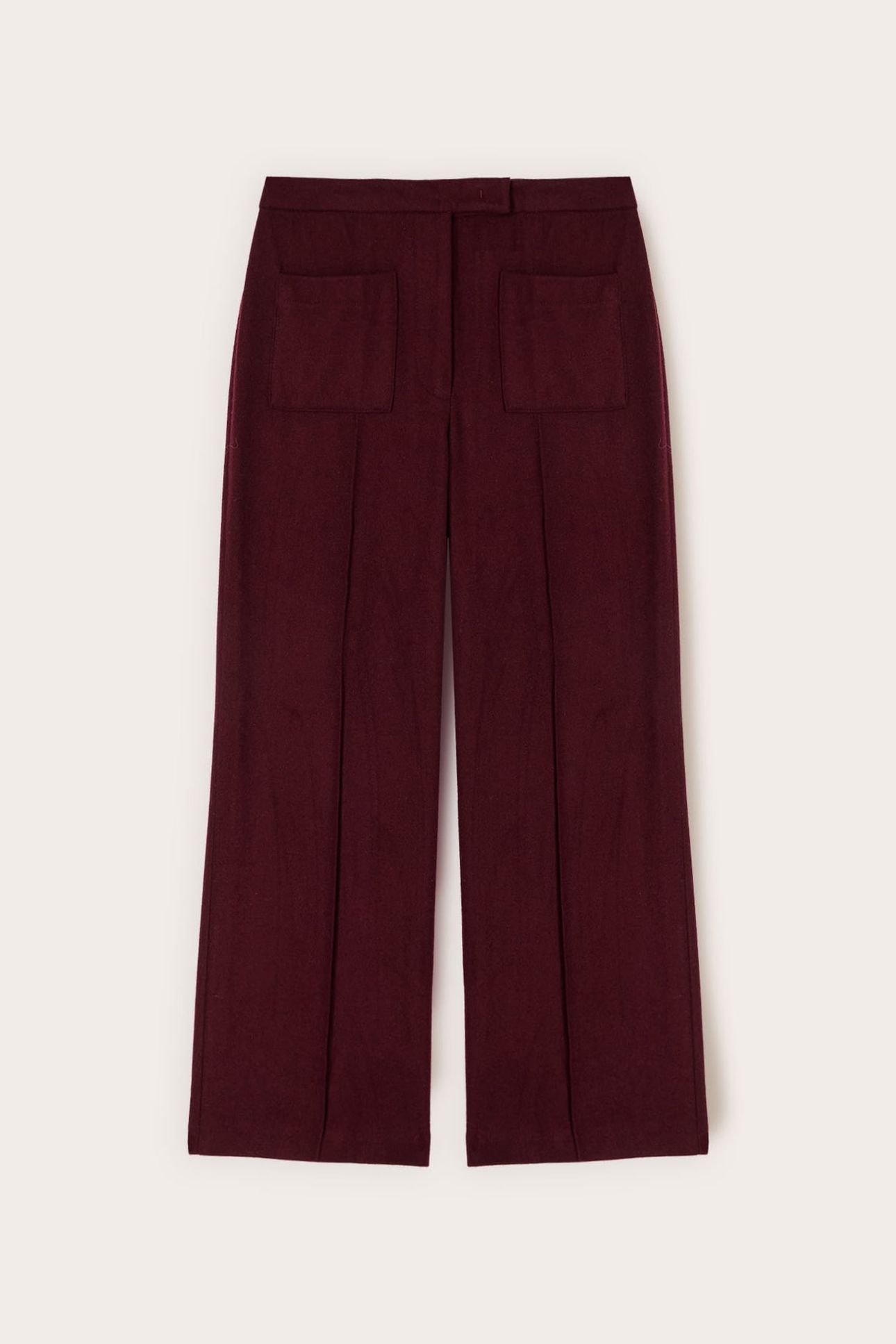 CROPPED TROUSERS IN MIXED WOOL FABRIC BURGUNDY 4