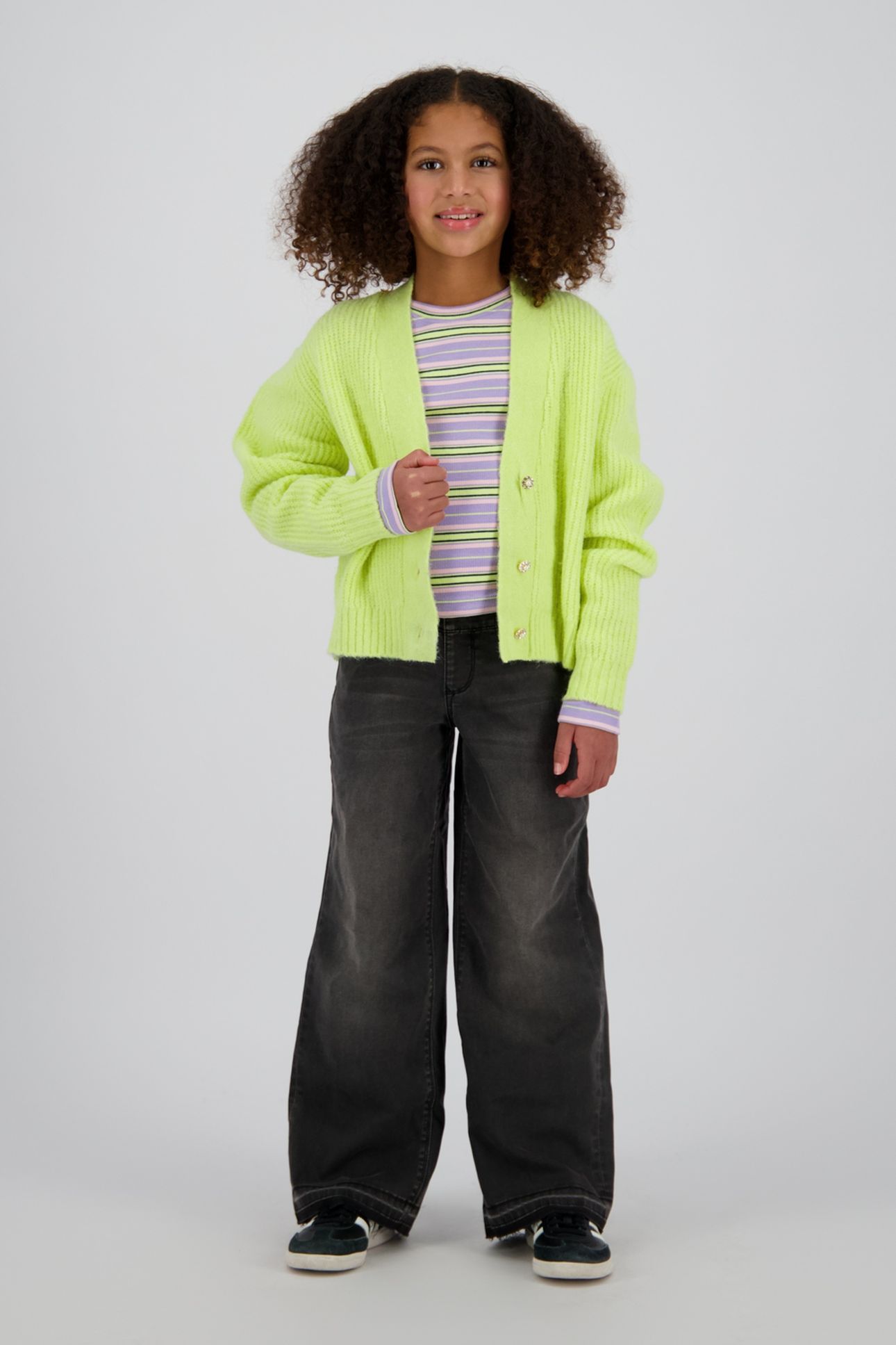 GIRLS MANDA CARDIGAN SHADOW LIME 1
