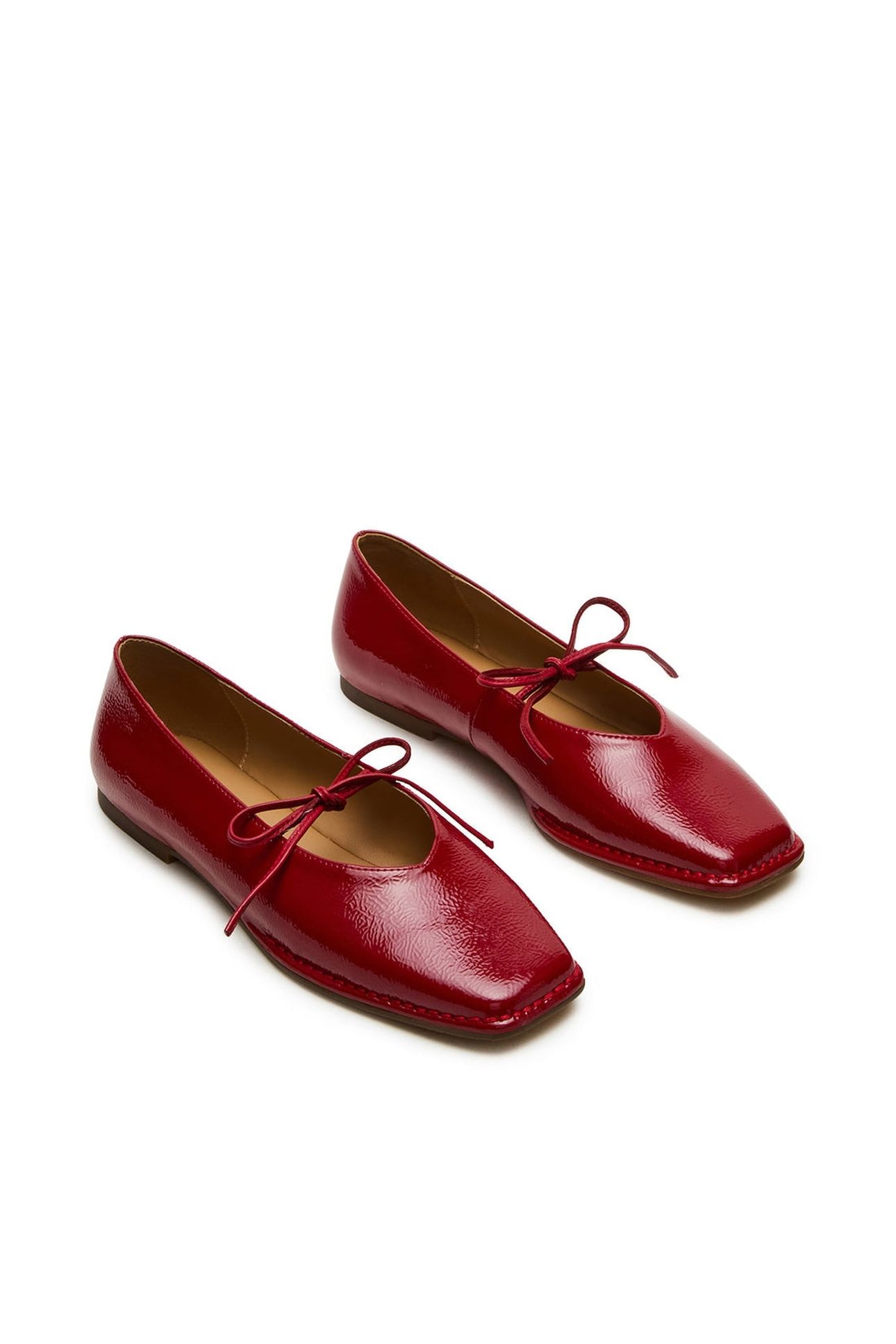 LOLA FLAT SHOES RED PATENT 2
