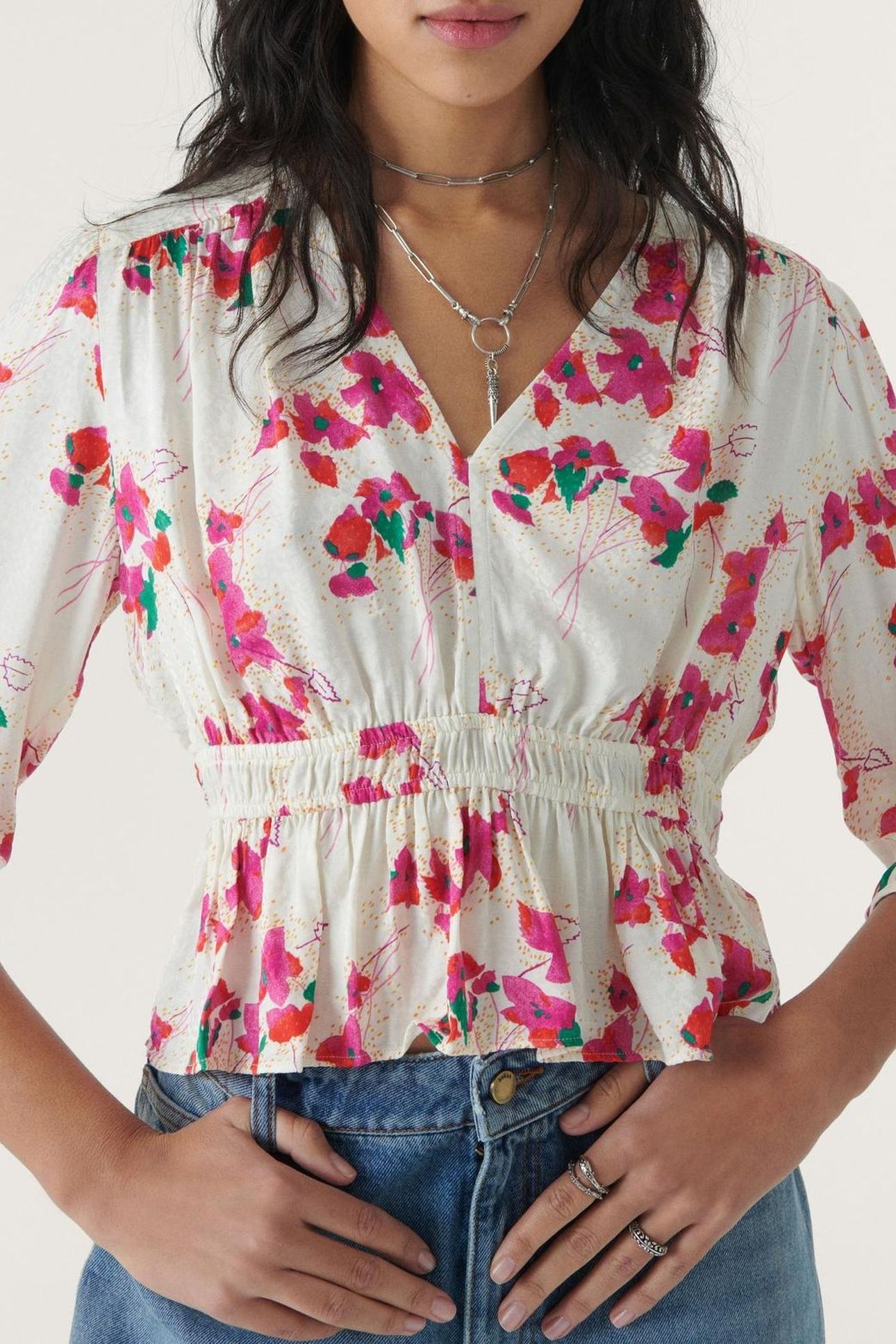 SHORT SLEEVES TOP ECRU 1