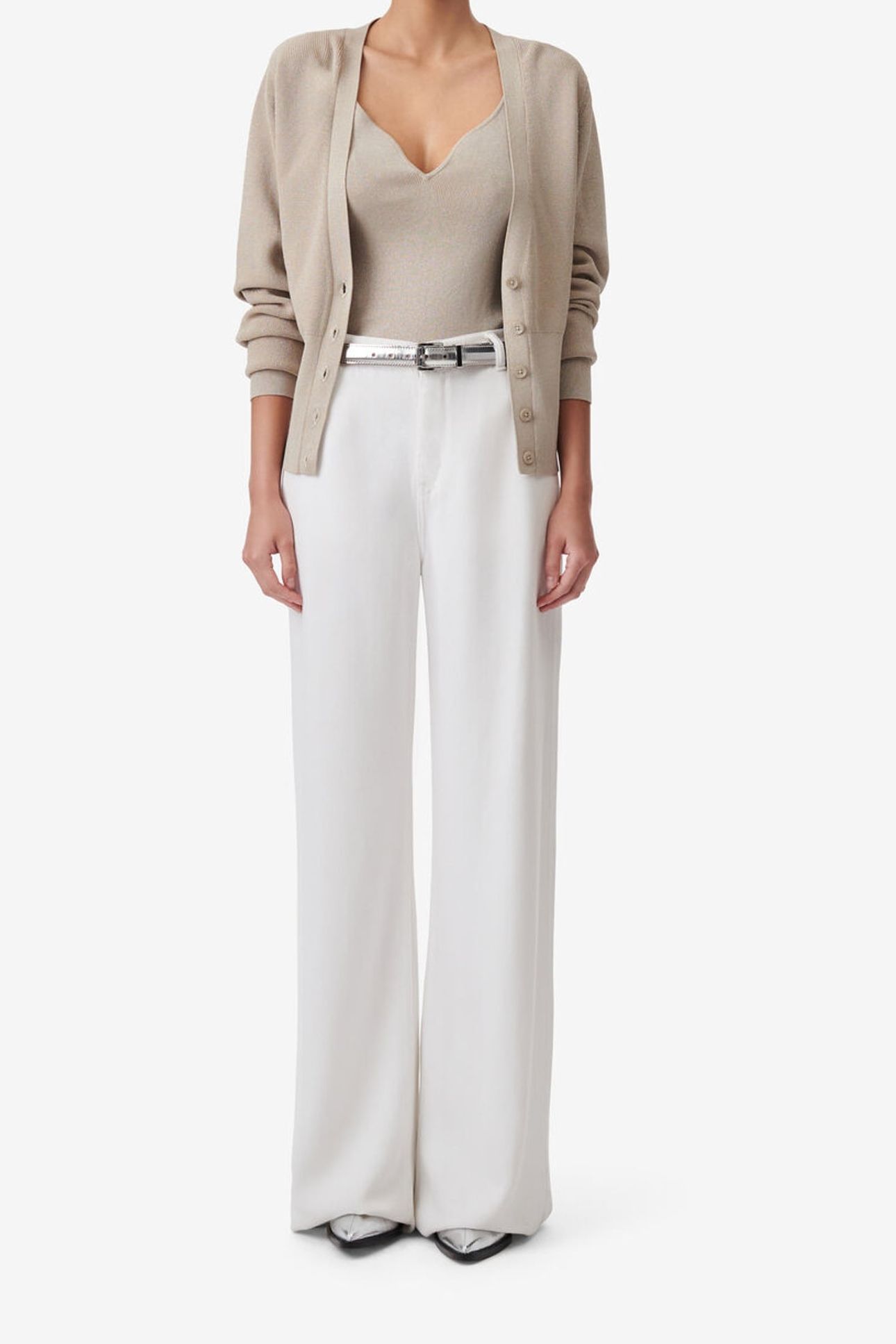 ALEA SWEATER BEIGE LUREX SILVER 1